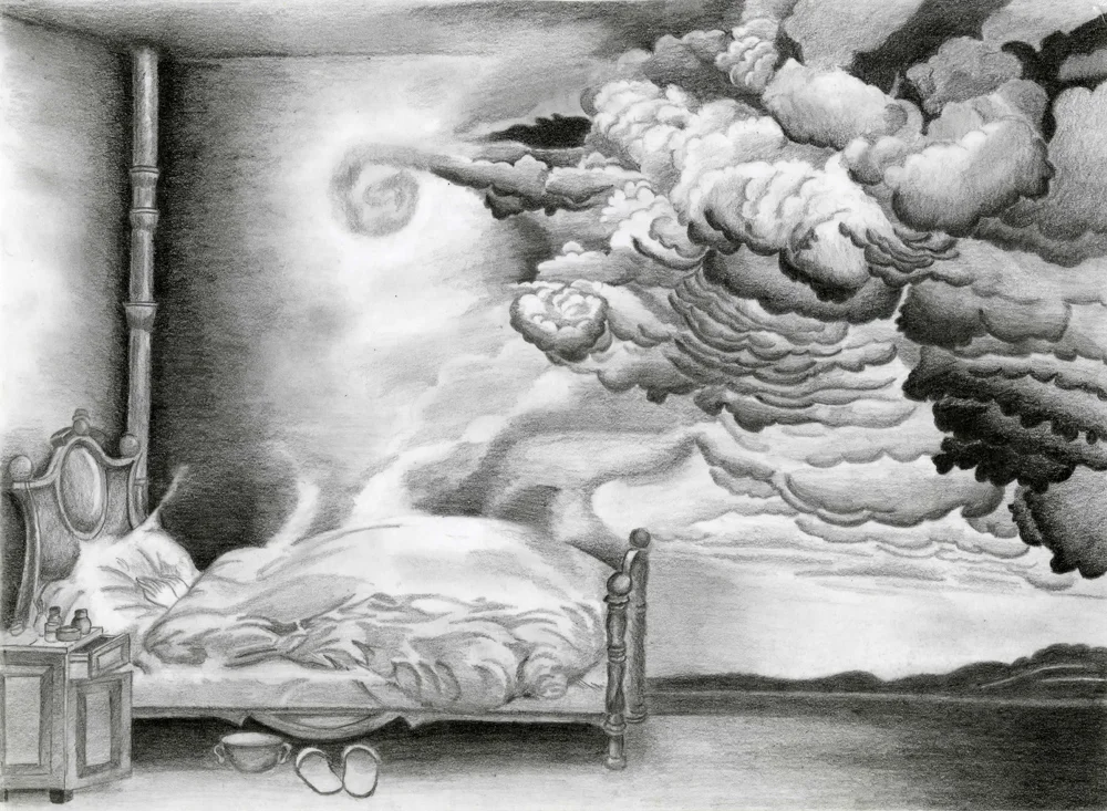 Graphite on paper - 2006. Based on the work of Jacek Yerka.