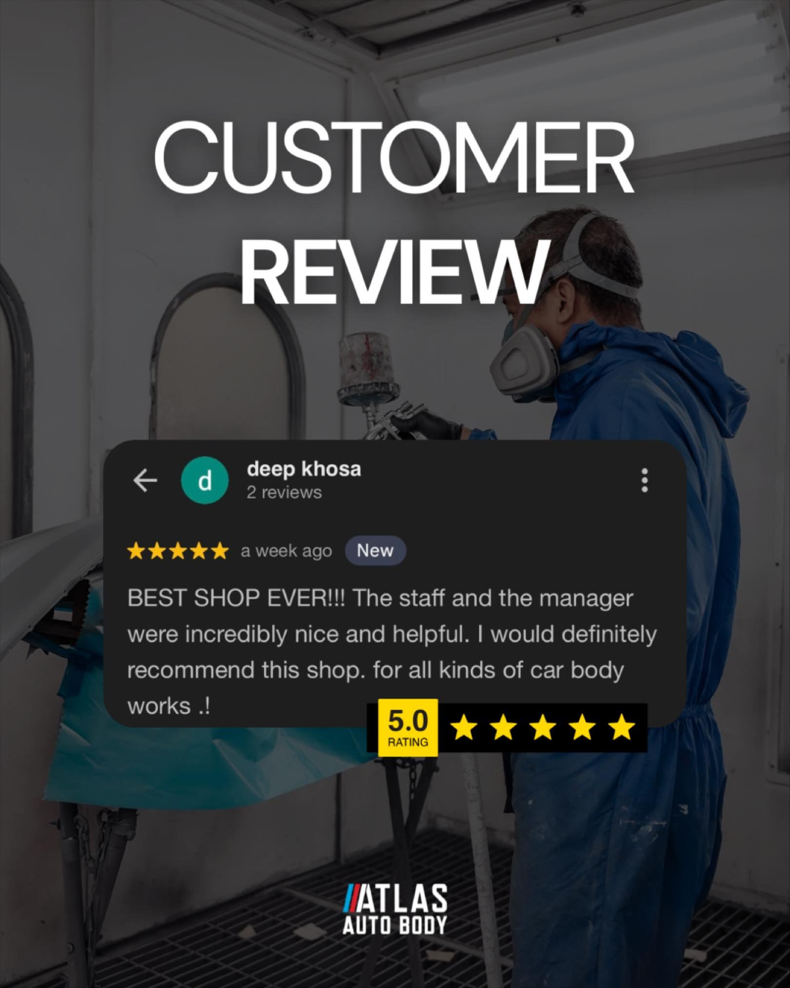 At Atlas Auto Body, our customers are at the heart of everything we do. Your feedback, reviews, and shared experiences help us grow, improve, and continue delivering the quality repairs and service you can trust. We truly appreciate everyone who take