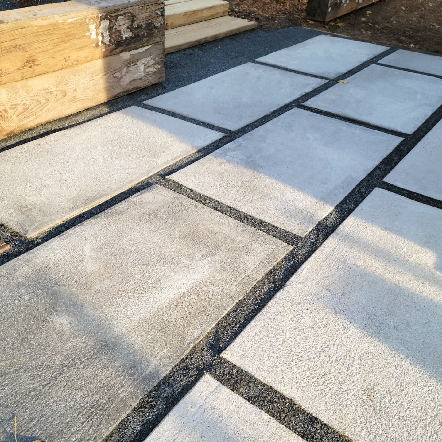 Project progress photo update:
 ✔️ forms removed, stone dust installed.
.
@prototype.landscape always looks for unique ways to incorporate #sustainable design solutions into each project. 
.
This project features #permeablepavers and #repurposed  mat