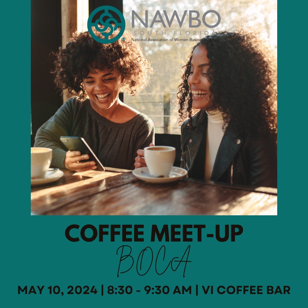 🌴🌴Palm Beach County Members!🌴🌴 

Join us next Friday, May 10 at 8:30 am at @vicoffeebar in Boca for another fun and casual NAWBO South Florida coffee meet-up! 

☕☕ It's a great way to start your day and a chance to connect or re-connect with wome