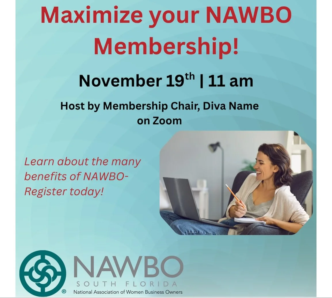 Check out our upcoming events for this week! So many to choose from , we have west Broward, east Broward and Wellington coming up! Open for members AND guests , come and find new business connections or simply enjoy time with women doing business lik