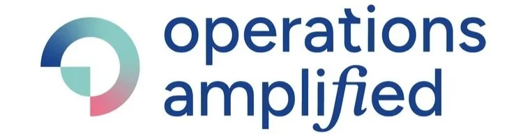 Operations Amplified Logo gradient circle with a pointed corner to center