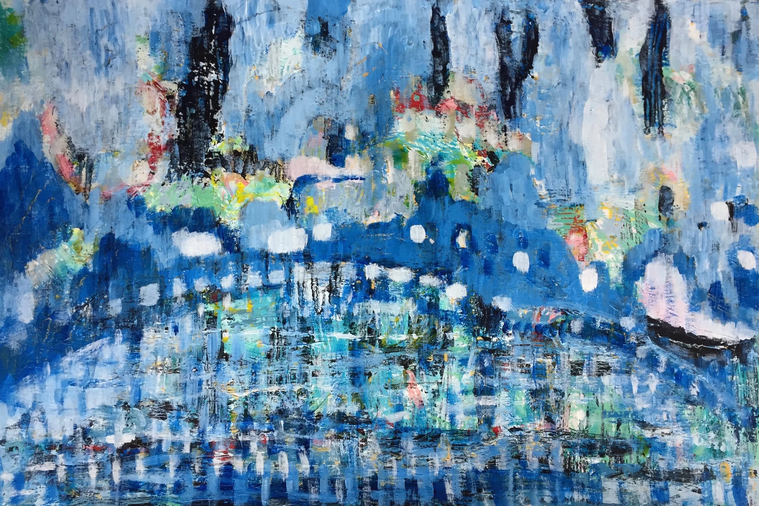 Blue Bridge (4928) 12” x 18” Acrylic on Paper