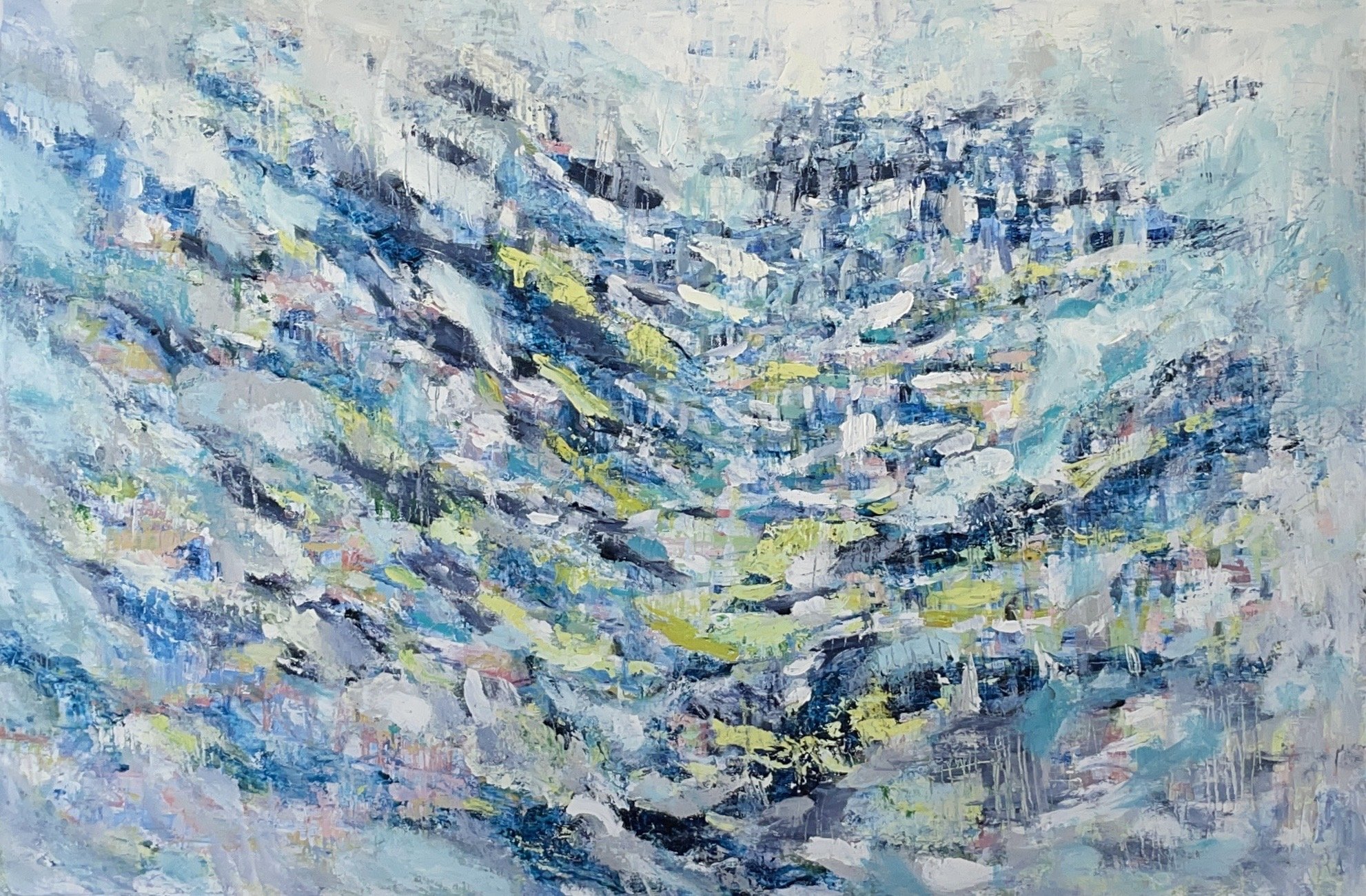   Blue Swirl  2022 Acrylic on canvas, 24x36 inches 