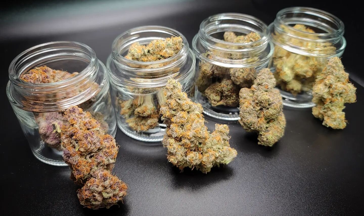 Flight of eighths! ✈️💨
.
We understand it can be hard to choose sometimes, our Flight gives you variety! Check out our Weedmaps page for more information!
.
This Flight contains our 4 newest strains:
Tropicana Cherry 🧃🍒
SuperBoof 🍊
Sherb Cake 🍨?