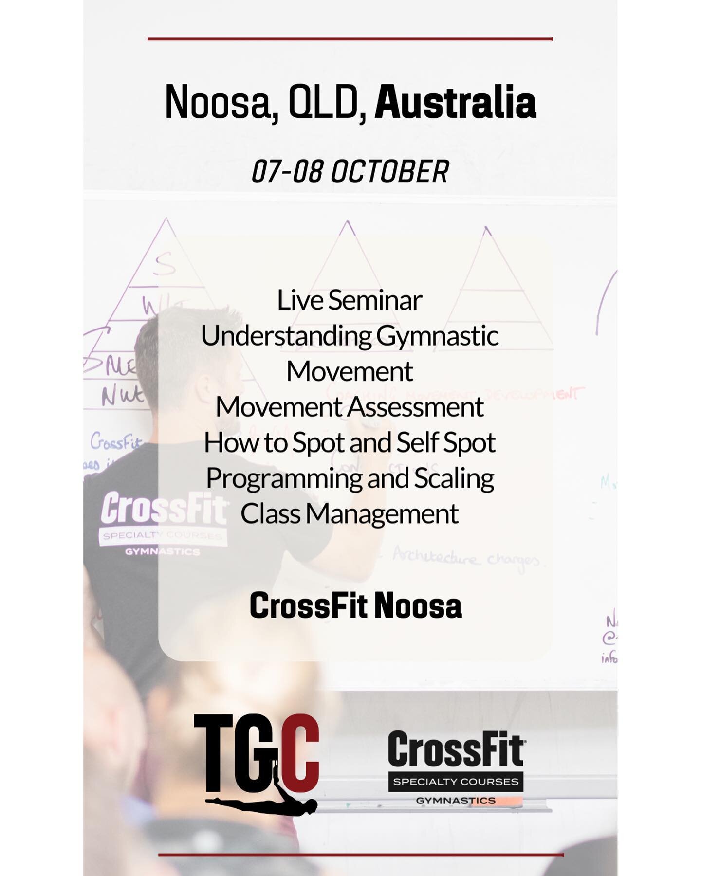 We are pumped to once again be hosting this awesome 2 day in-person course. 
Whether you are a coach  looking to add to your coaching tool kit (+14 CEUs) or an athlete looking to level up your movements, this is one CrossFit you do not want to miss. 