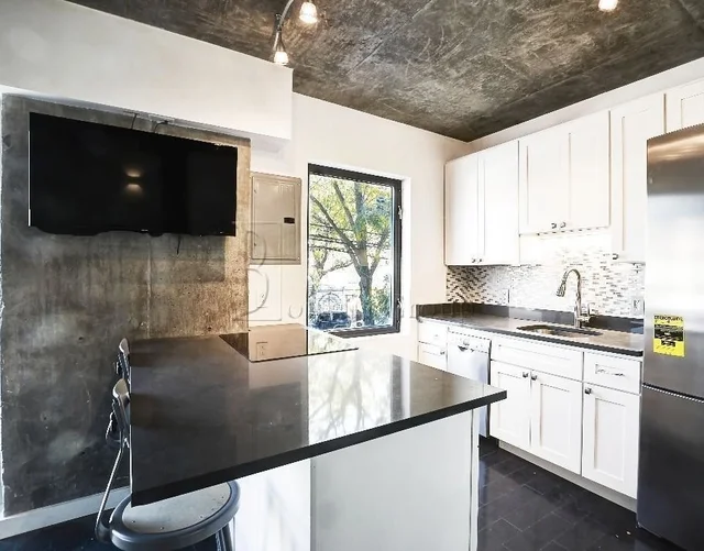 Popular Finishes. The varnished concrete finishes contrast very nicely with the modern kitchen surfaces, making the end result very attractive for tenants.