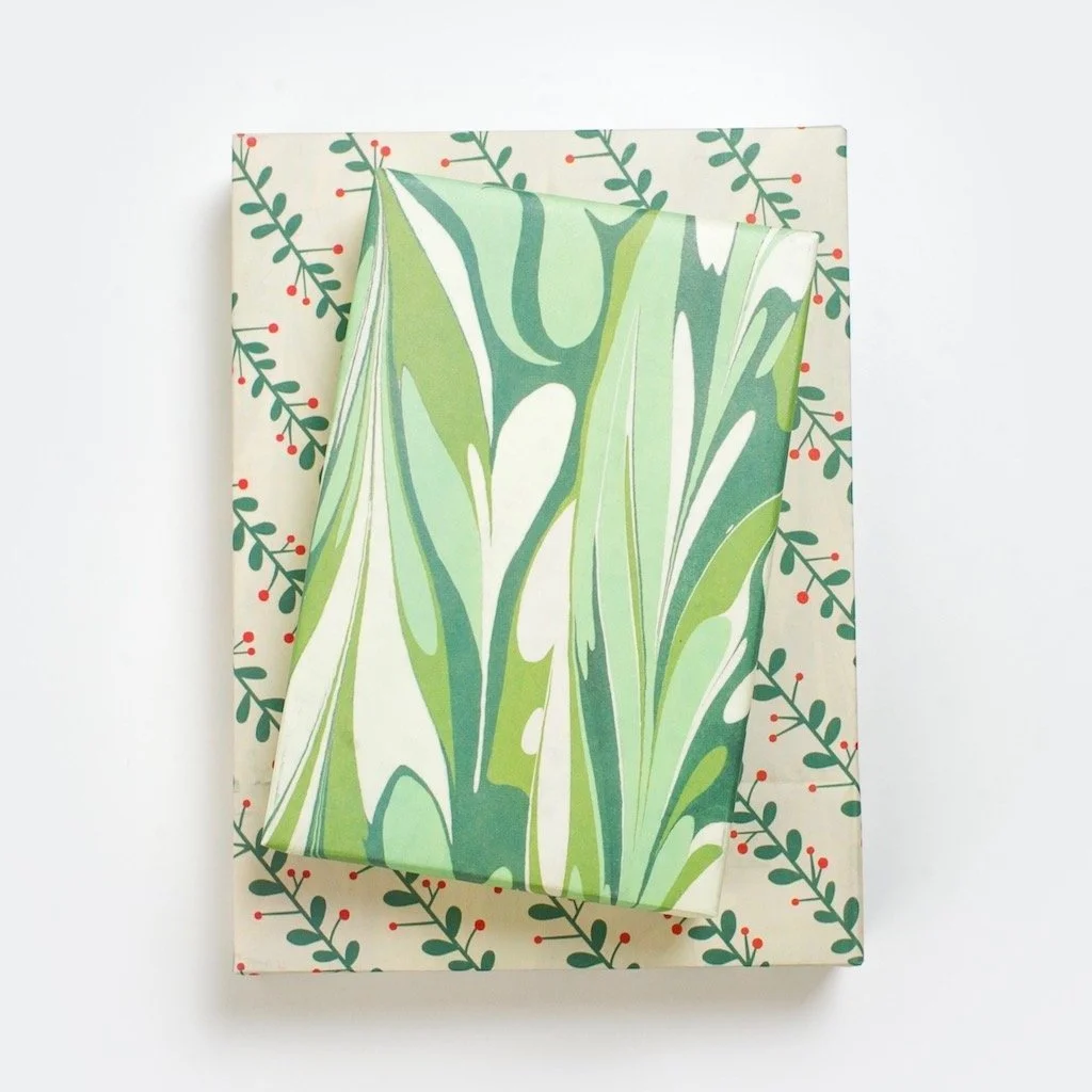 Marbled/Mistletoe Recycled Gift Wrap