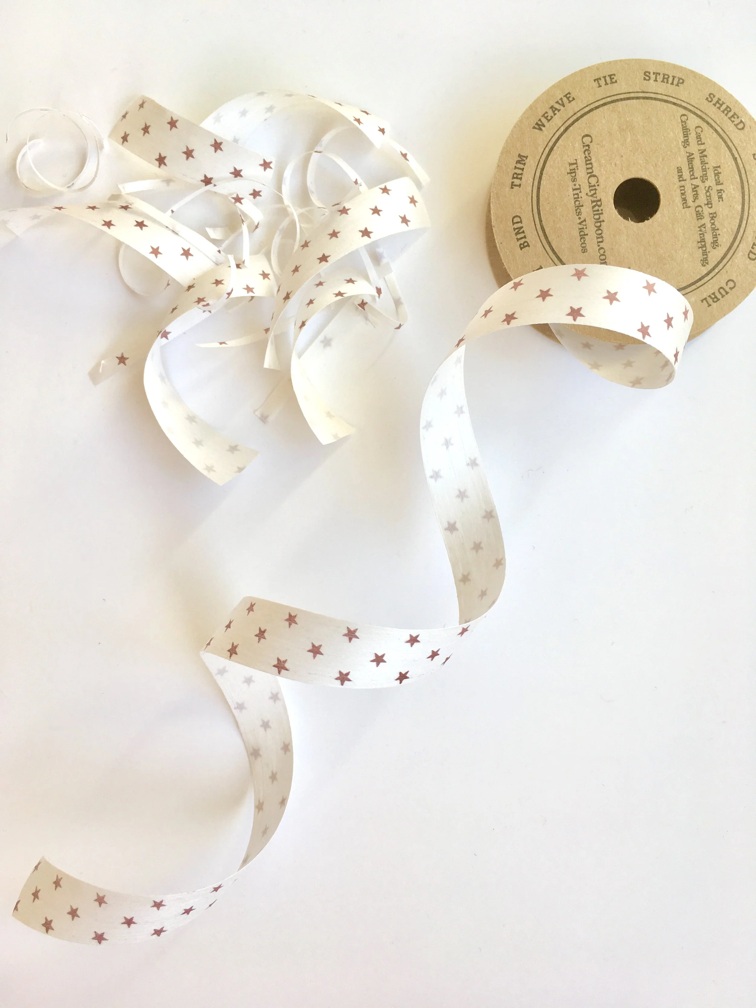 Rose Gold Stars Cotton Ribbon