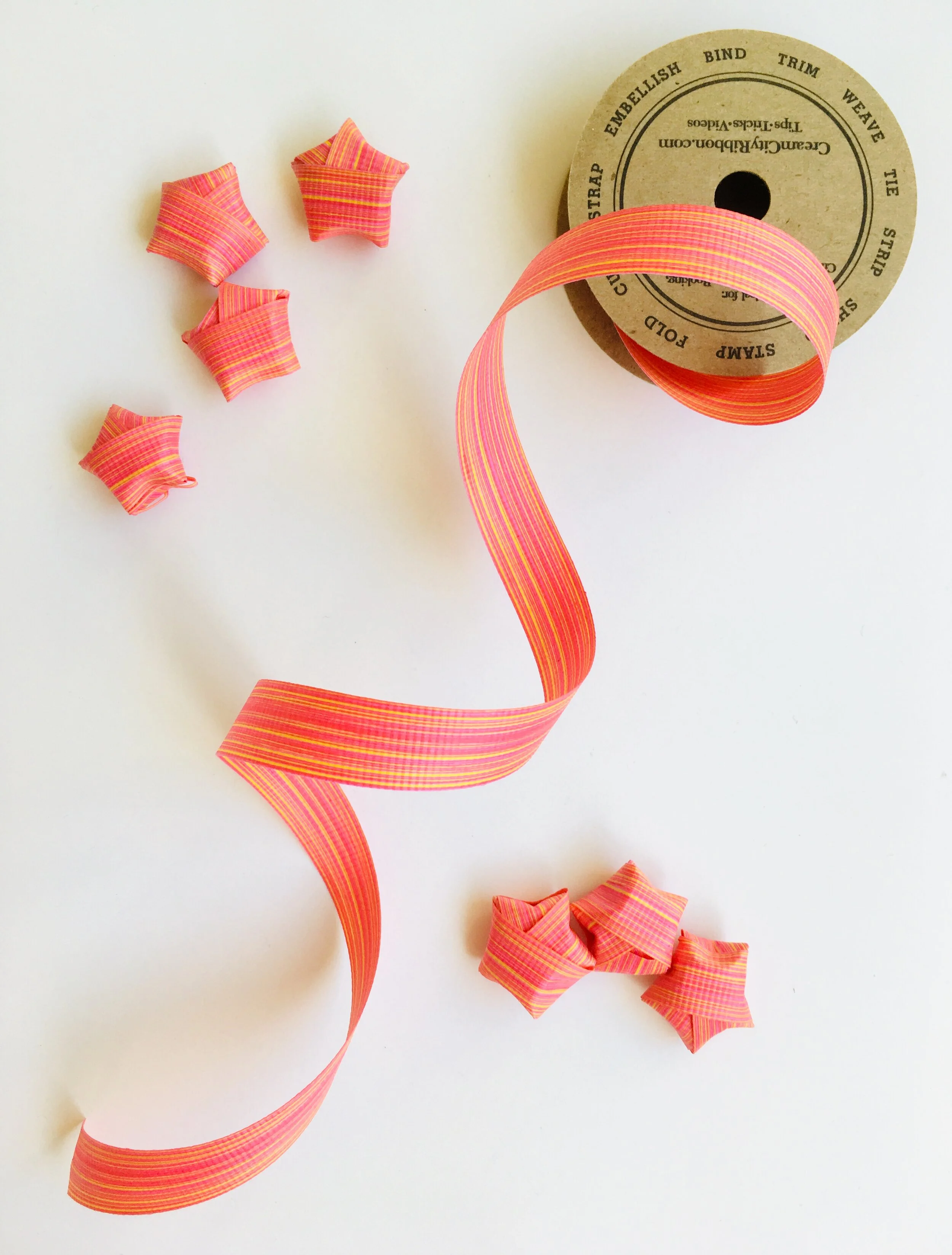 Coral Chambray Ribbon