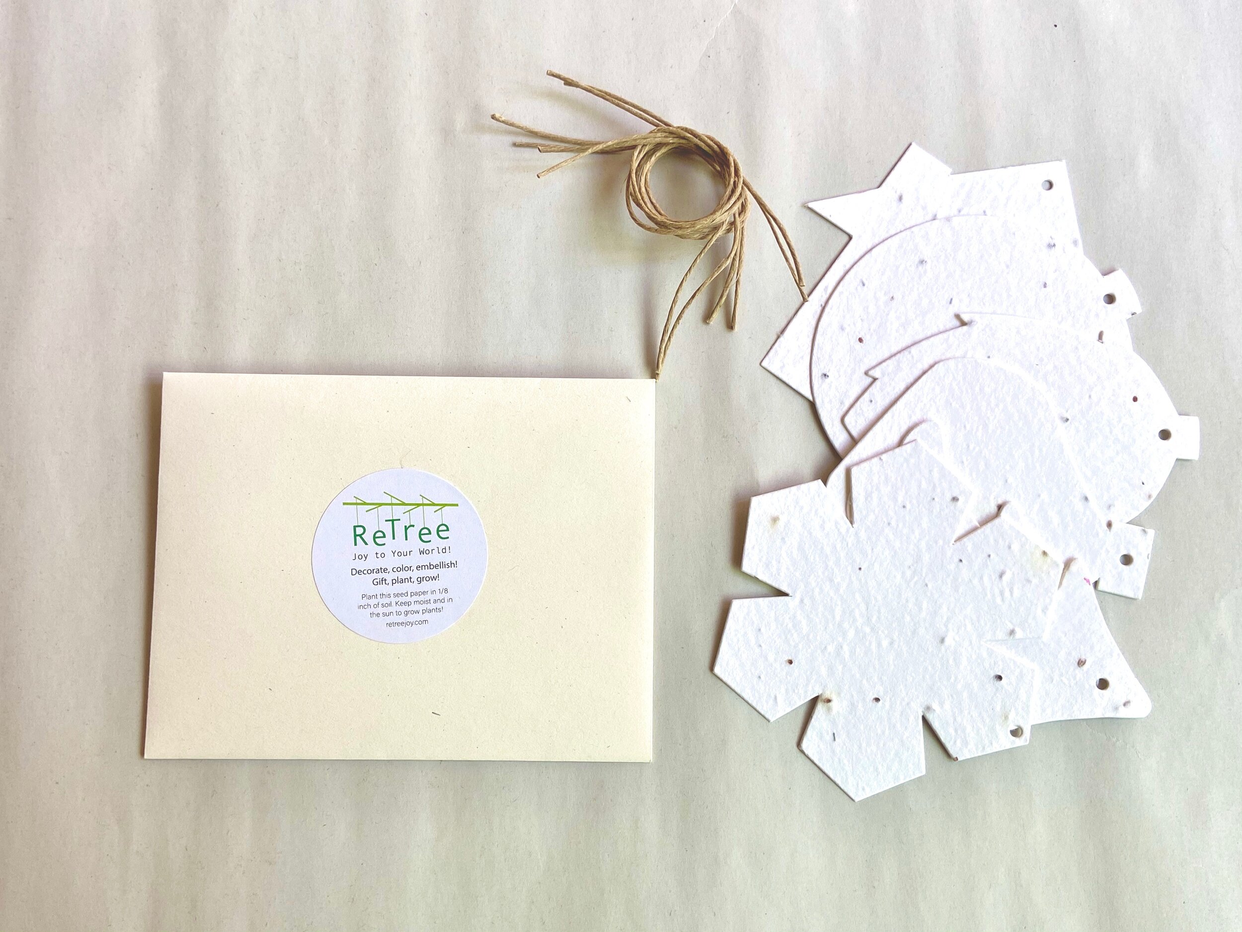 Plantable Seed Paper Ornaments/Gift Tags/Party Favors — ReTreeJoy