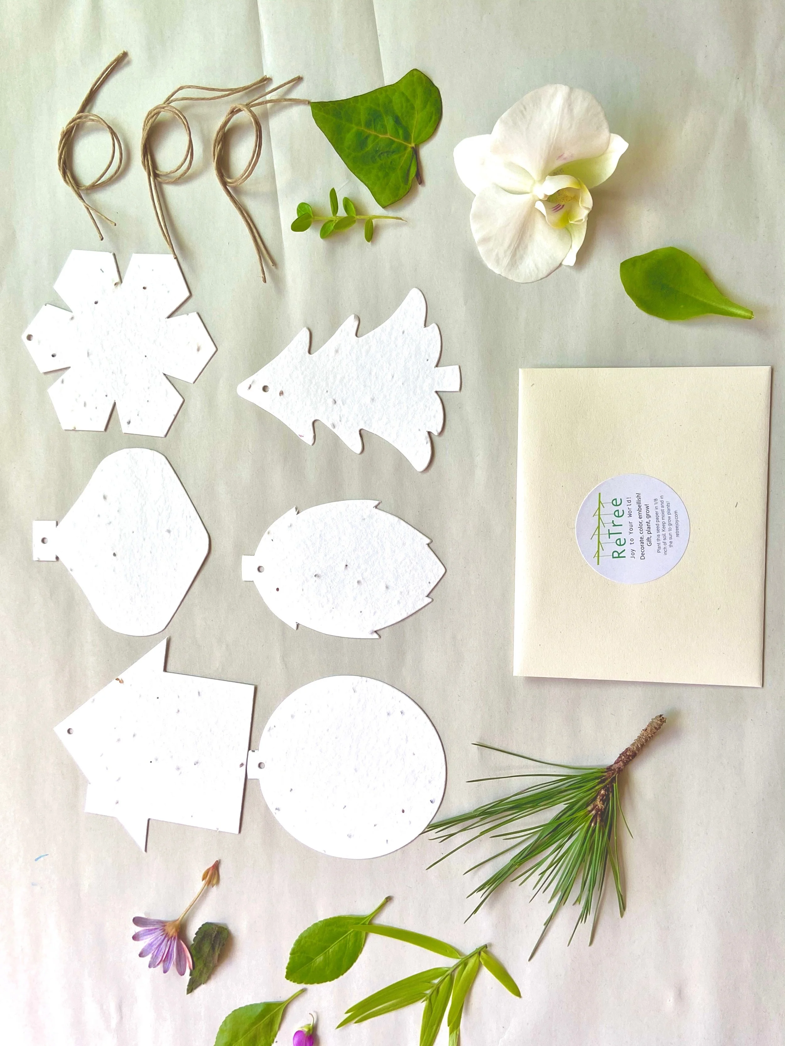 Plantable Seed Paper Ornaments/Gift Tags/Party Favors