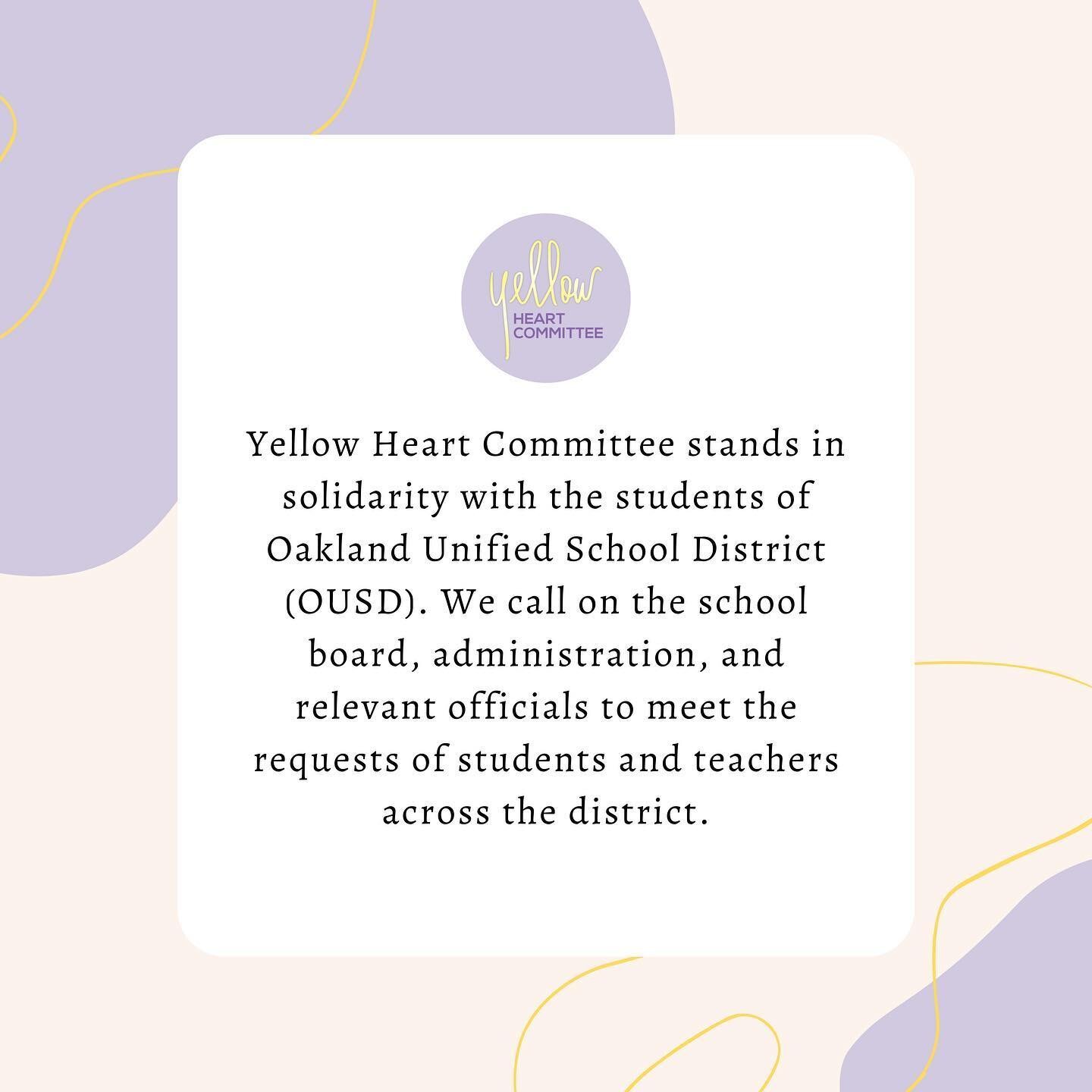 Us here at YHC are standing in solidarity with the students of Oakland Unified School District. Please take some time to read our full statement &amp; show your support by sharing this post. Let&rsquo;s keep spreading the word, our students deserve b