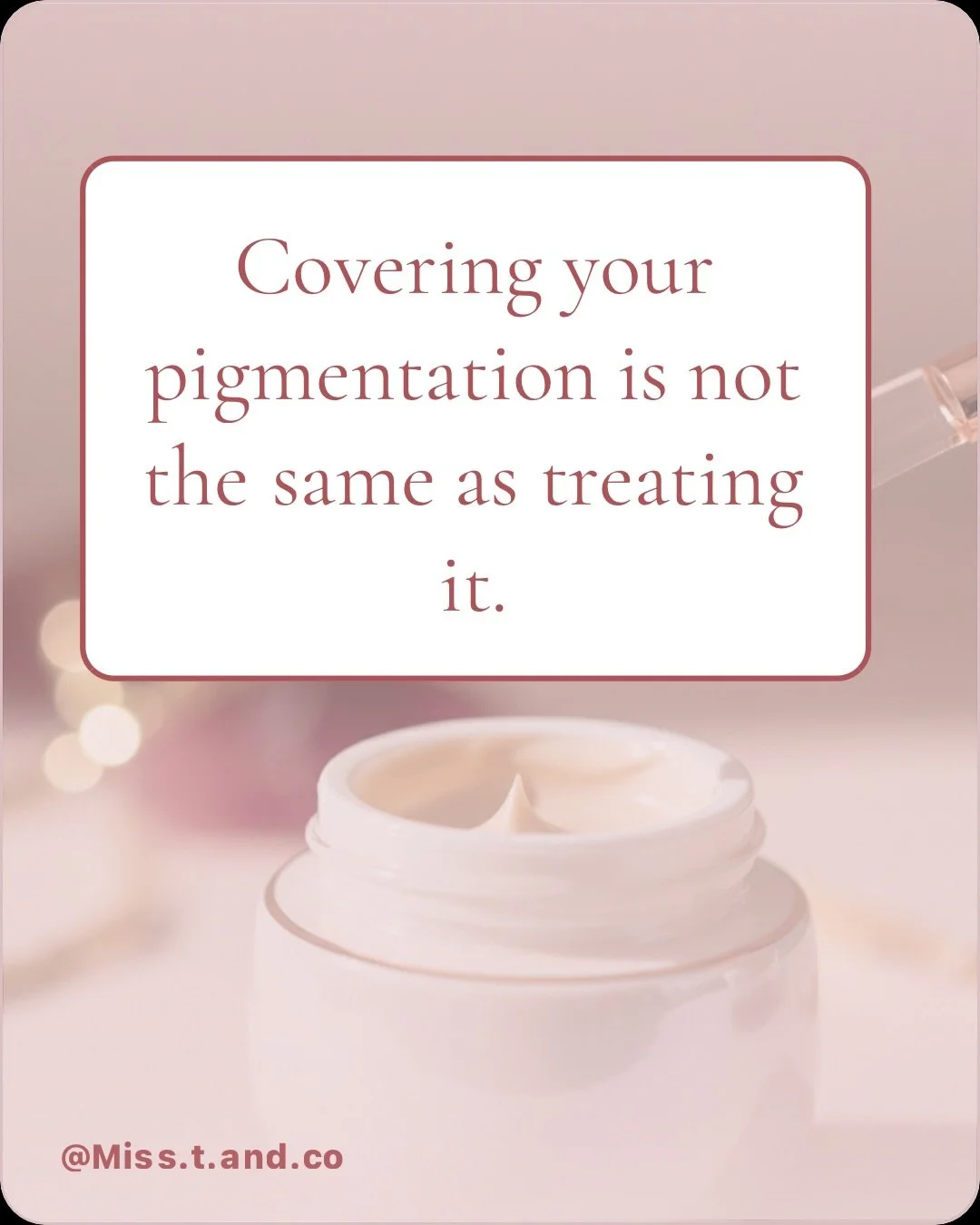 Pigmentation is not a flaw you just have to live with, and concealer is not a treatment plan.

At Miss T &amp; Co, we use Cosmelan, one of the most clinically proven depigmentation systems available, to genuinely correct uneven skin tone at its sourc