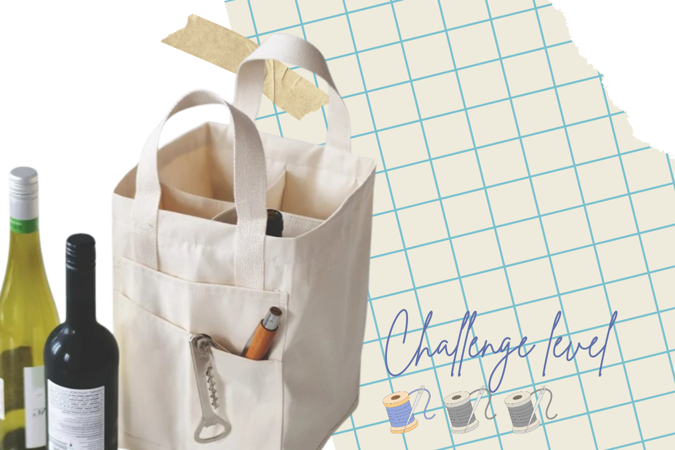 Make a picnic wine tote bag!