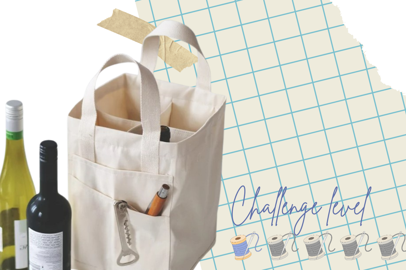 Make a picnic wine tote bag!