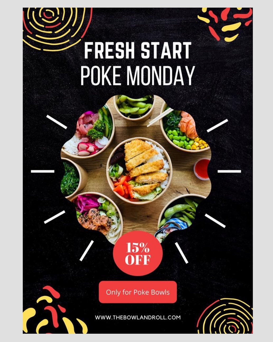 Did someone say Poke Monday?? Yesss🥳🥳
We have %15 OFF for poke bowls. Discount only available for MONDAYS, pop in @thebowlandroll and get your Poke bowl🍣🥢 🥙🍚