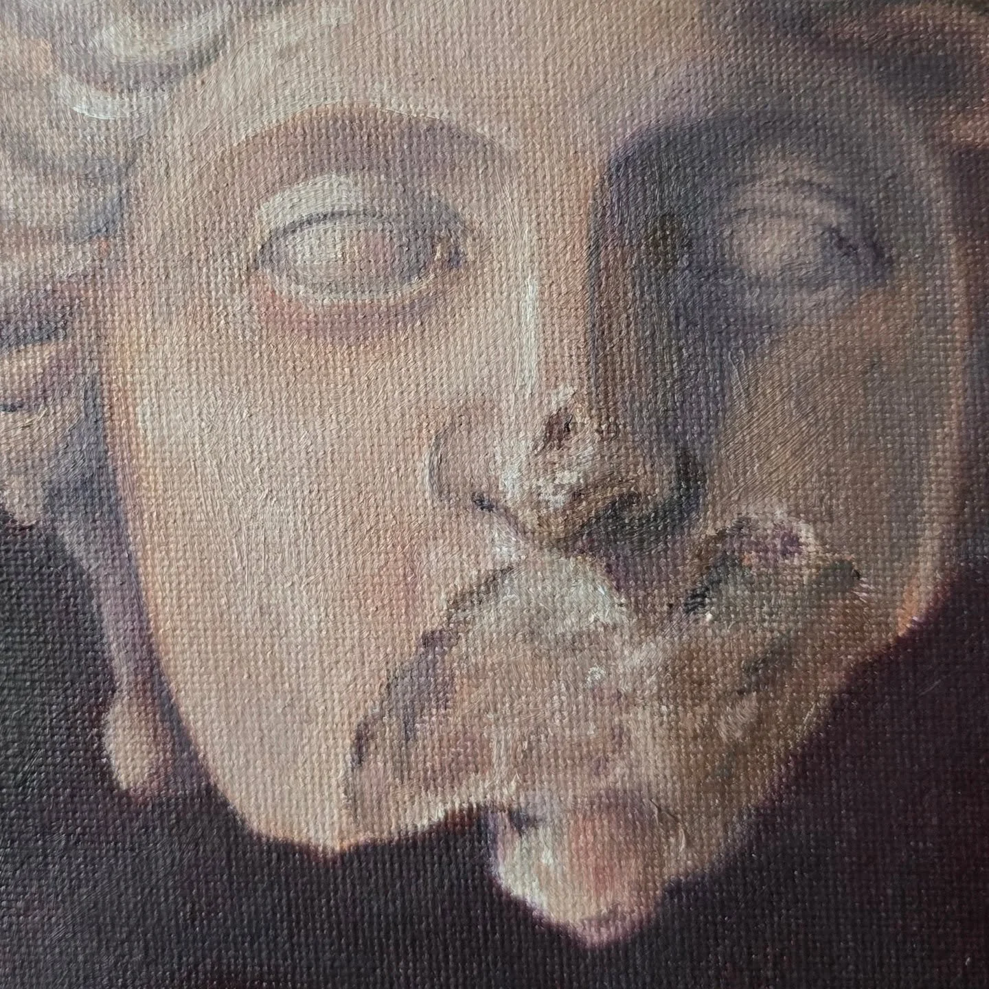 WIP fragment. 
This was unplanned, but I'm still not done with Athena.
 
She was the ancient goddess of civic governance, justice and order.  Considering ongoing global events, perhaps my pull to paint her shouldn't come as a surprise. 

There is a s