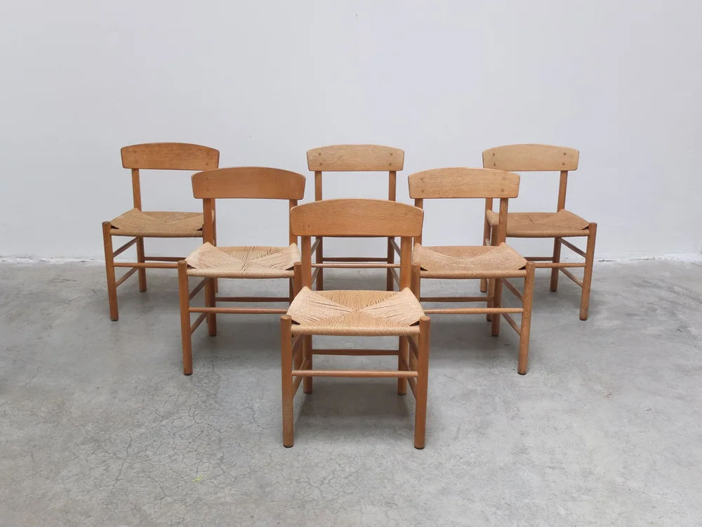 椅子 Borge Mogensen FDB Mobler Set of ten 'J39' chairs, Børge Mogensen for FDB Møbler, 1960