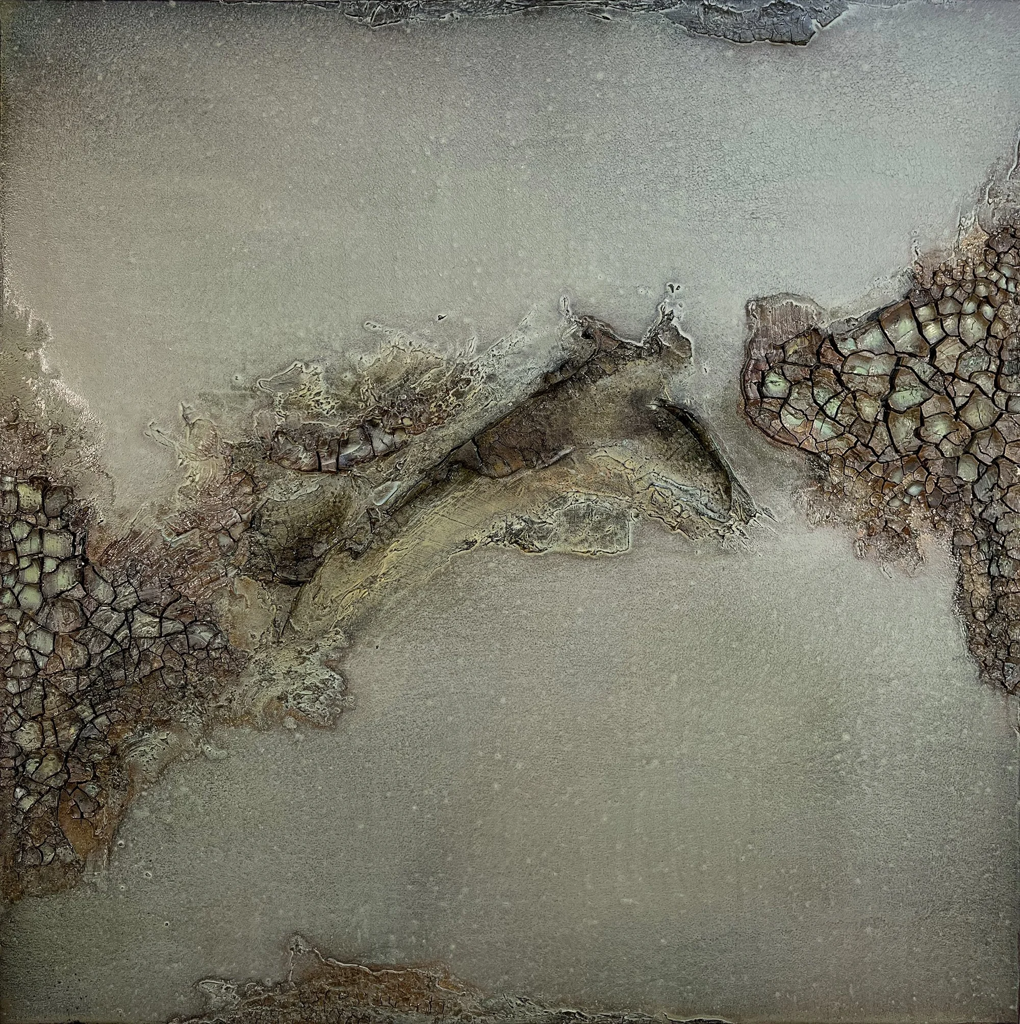  Scylla 40” x 40” Plaster, acrylic, oil, sand $2800  Installed until July 26 