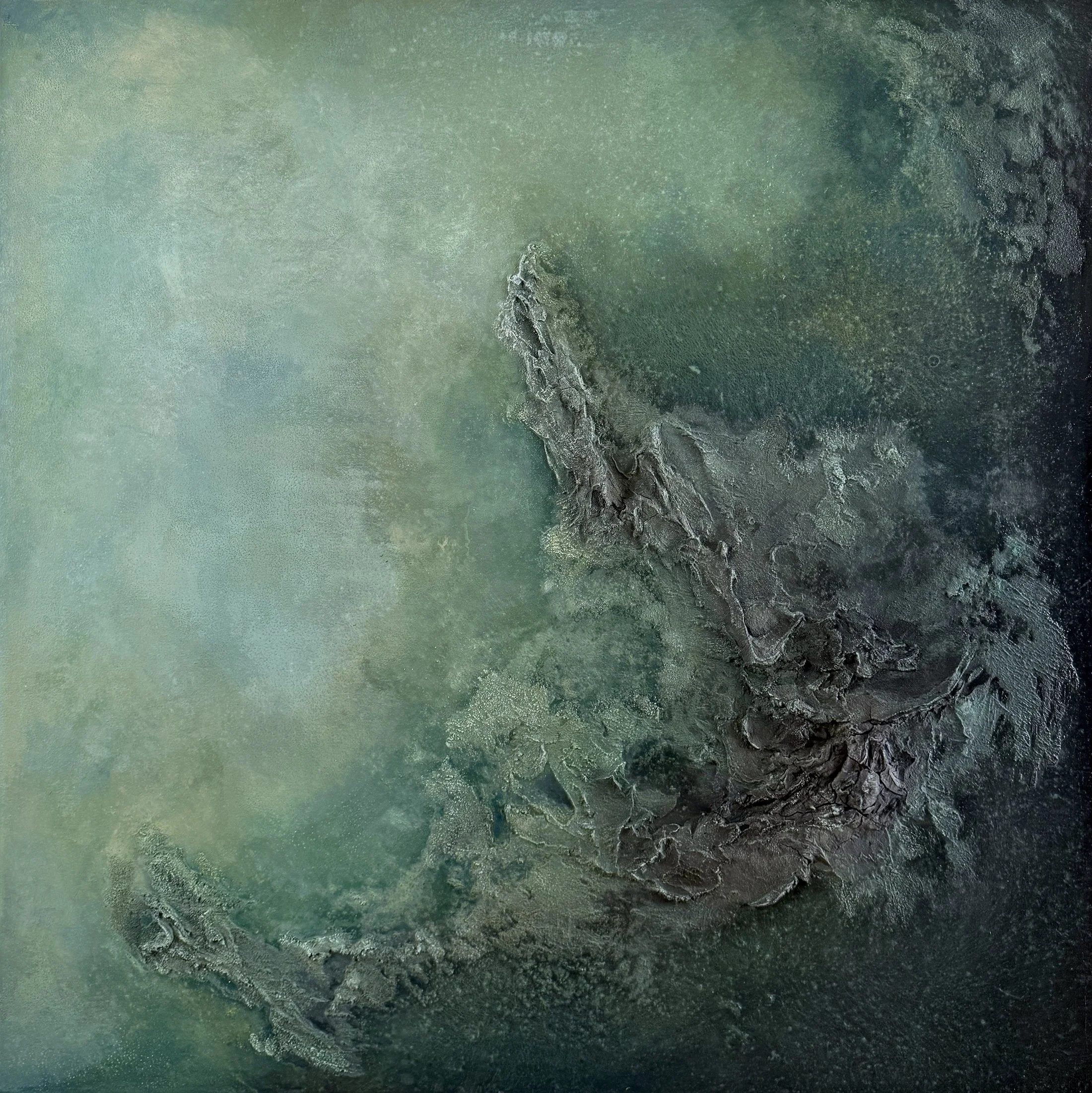  Emerald Drift 36” x 36” Plaster, acrylic, oil, sand $3000 