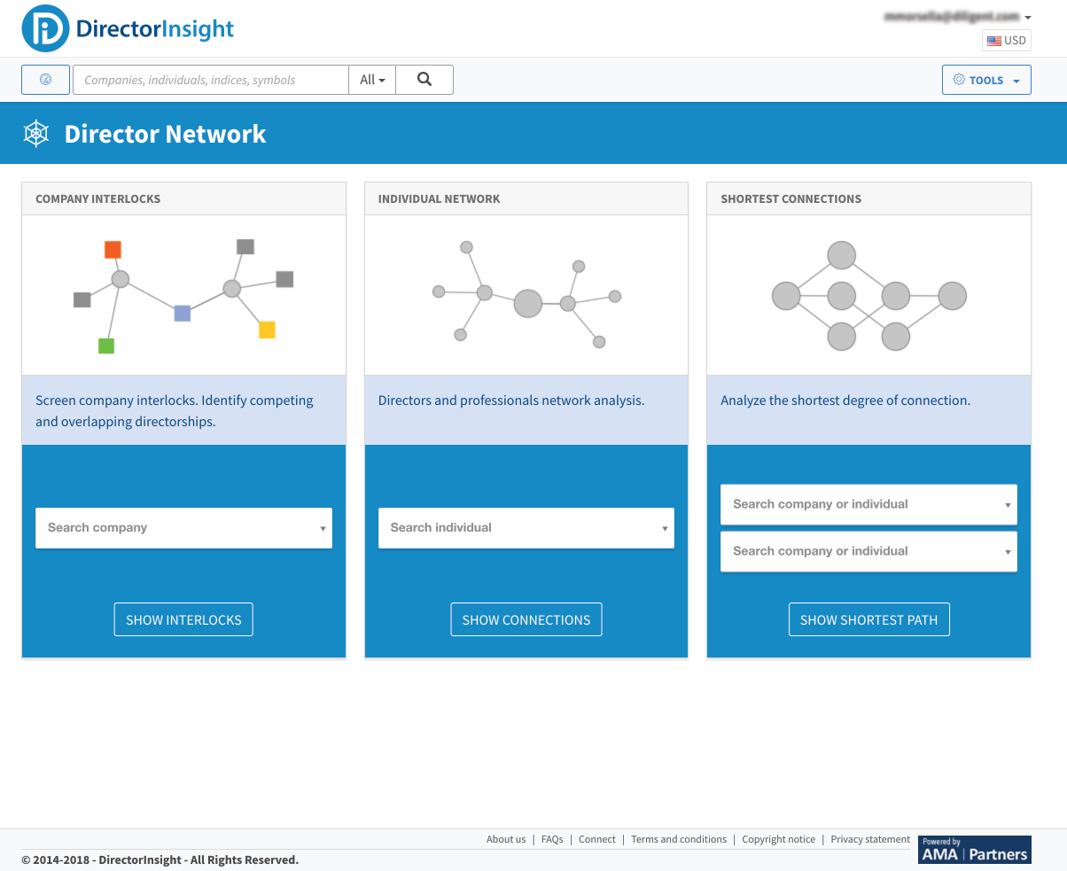DirectorInsight was a standalone product that featured 3 distinct networking through search opportunities