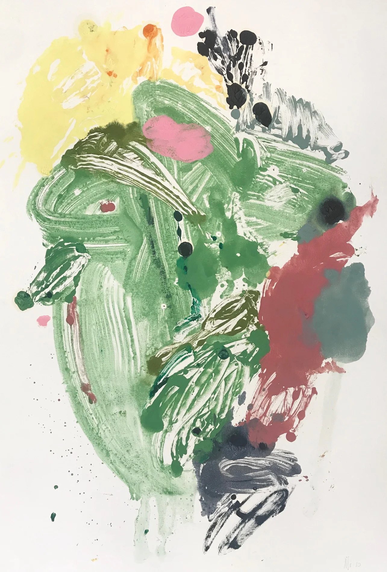 oil on paper 76 X 112 cm, “Green Diptych”