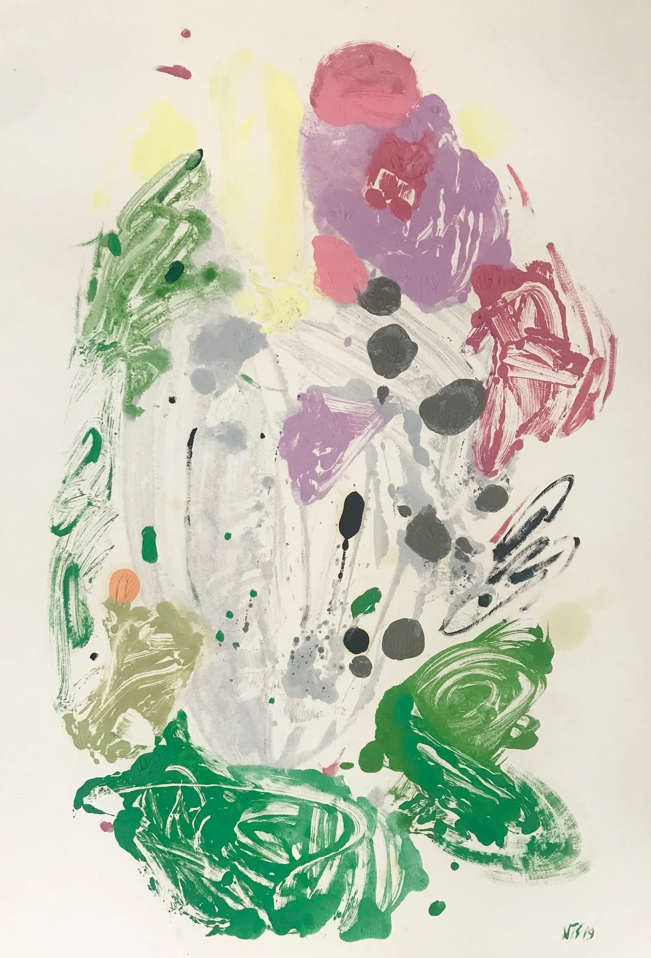 oil on paper 76 X 112 cm, “Green Diptych”