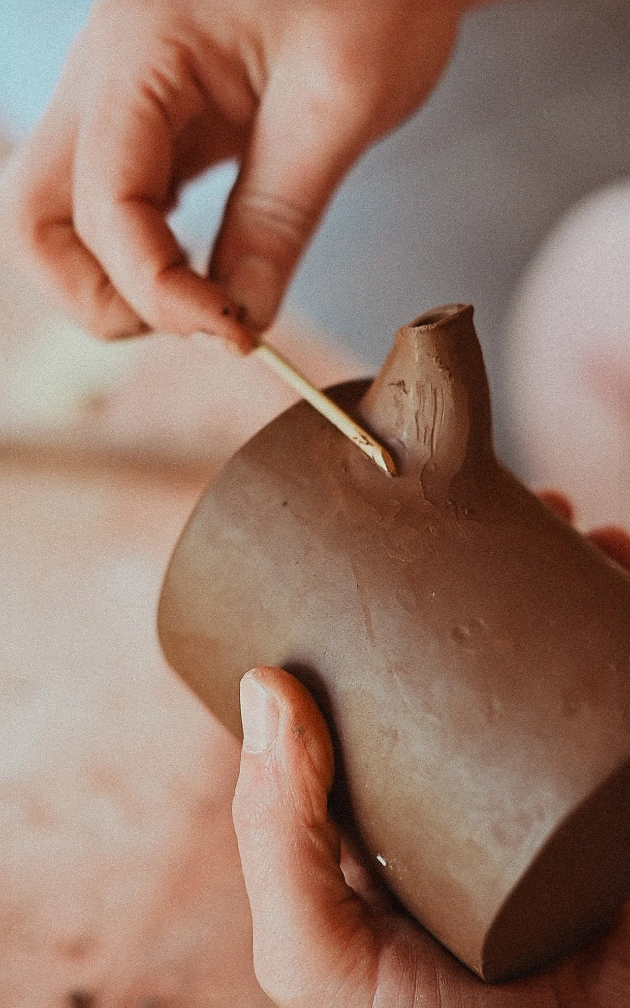 The plunger can be used to smooth + compress.