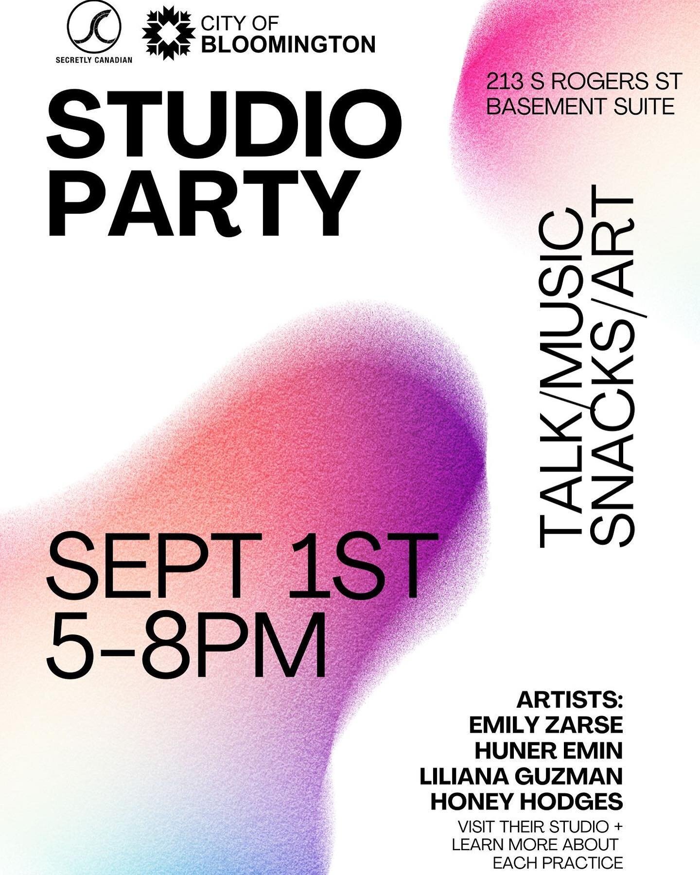 If you&rsquo;re out and about in Bloomington tonight, I&rsquo;ll be hanging at the studio chatting parenthood + artistic practice. Sharing some exciting new work in progress with the lovely @gloria_manza . All are welcome, kid/family friendly. There 