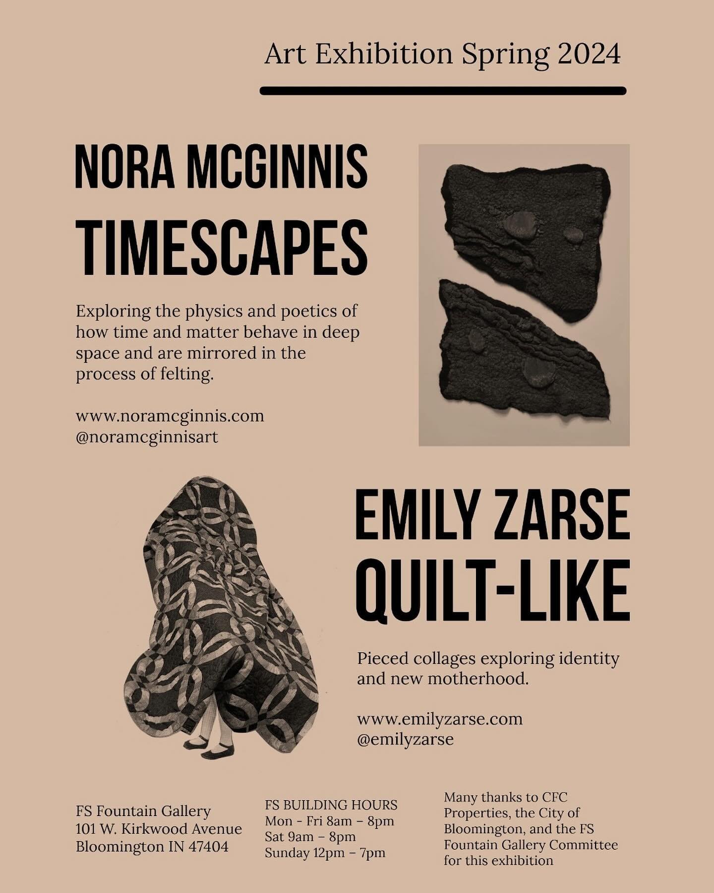 If you&rsquo;re in Bloomington this Friday I have two shows open!! So excited to have work alongside my friend and talented artist @noramcginnisart and show in this lovely local gallery space. Many thanks to the Fountain Square Gallery and team, the 