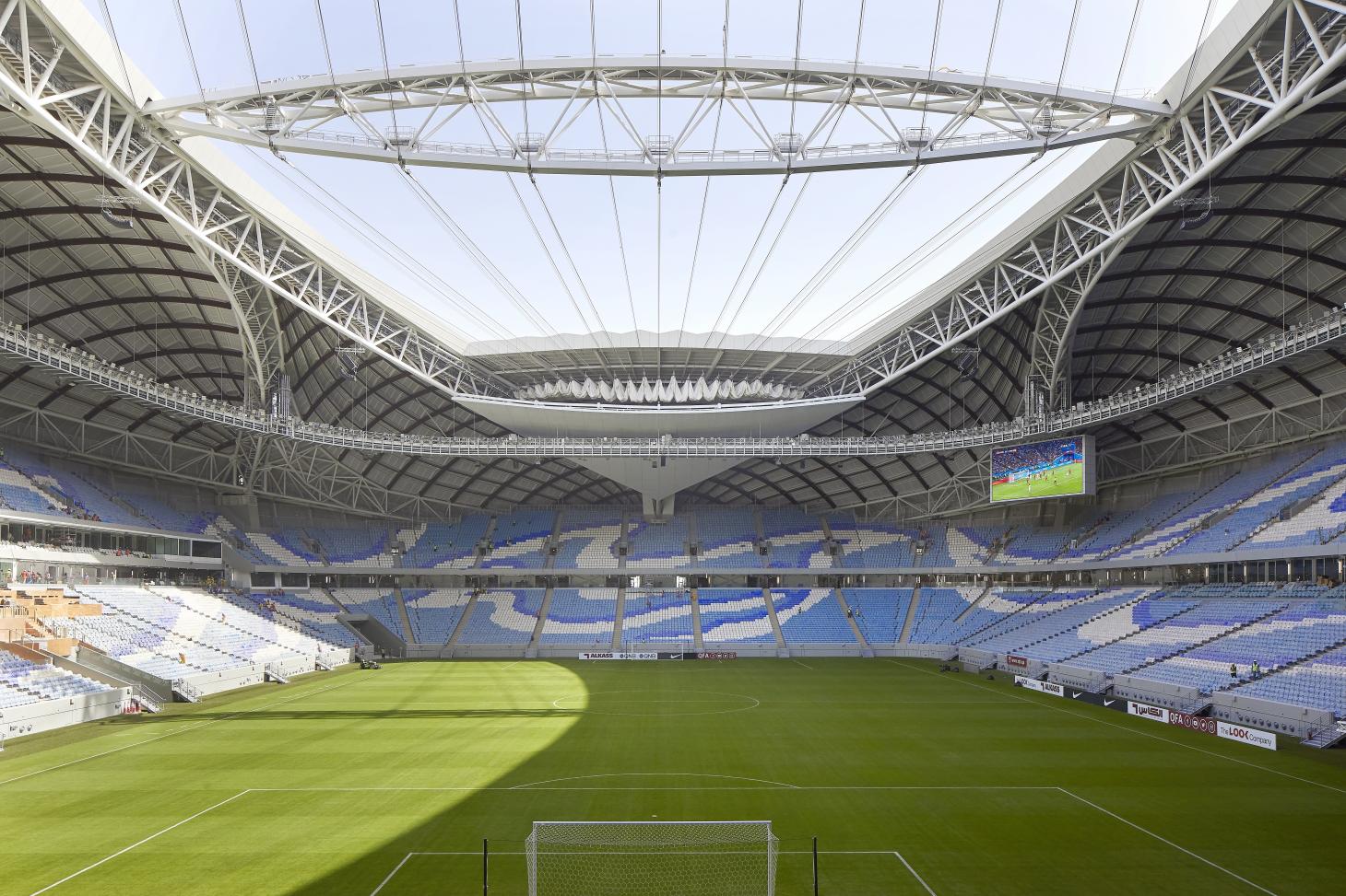 Inside of the new Al-Wakrah Stadium in Doha, Qatar