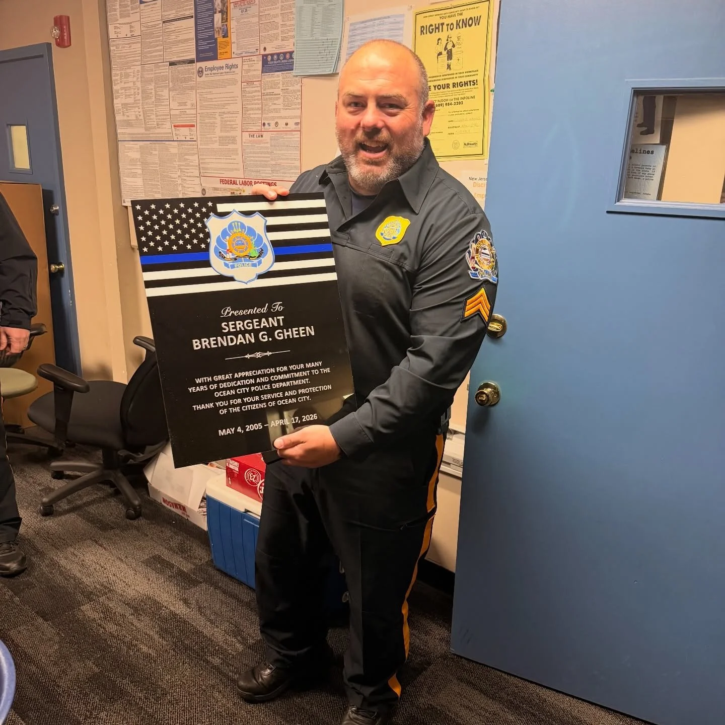 Please help us to congratulate Sergeant Gheen on his retirement after 20 years of service! Thank you for your service and all that you have done for this department and community.