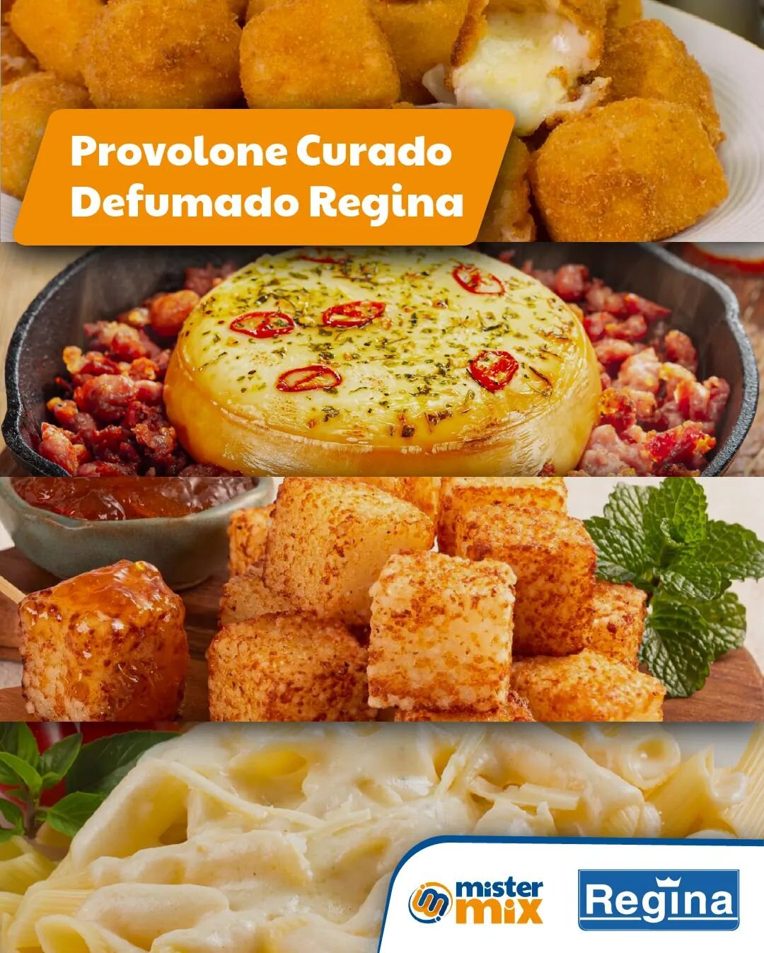 Seja na t&aacute;bua de frios ou na pizza,o queijo provolone vai bem com tudo! 🧀 🧡

E com a linha de queijos da @queijosregina voc&ecirc; pode usar e abusar da criatividade, criando diversas combina&ccedil;&otilde;es de dar &aacute;gua na boca.
Fa&