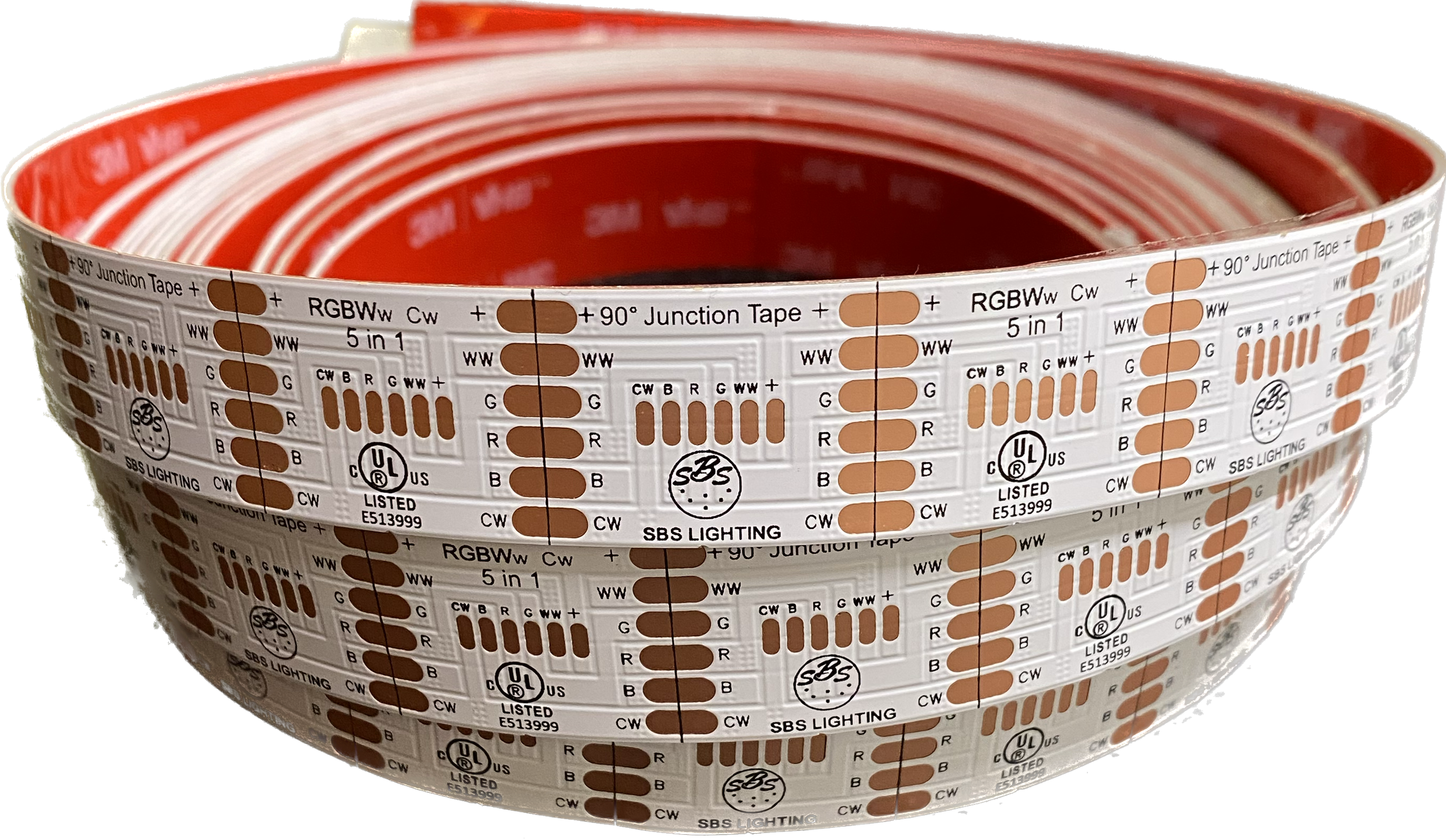 5 in 1 90º Junction RGBWwCw Tape 5m Roll