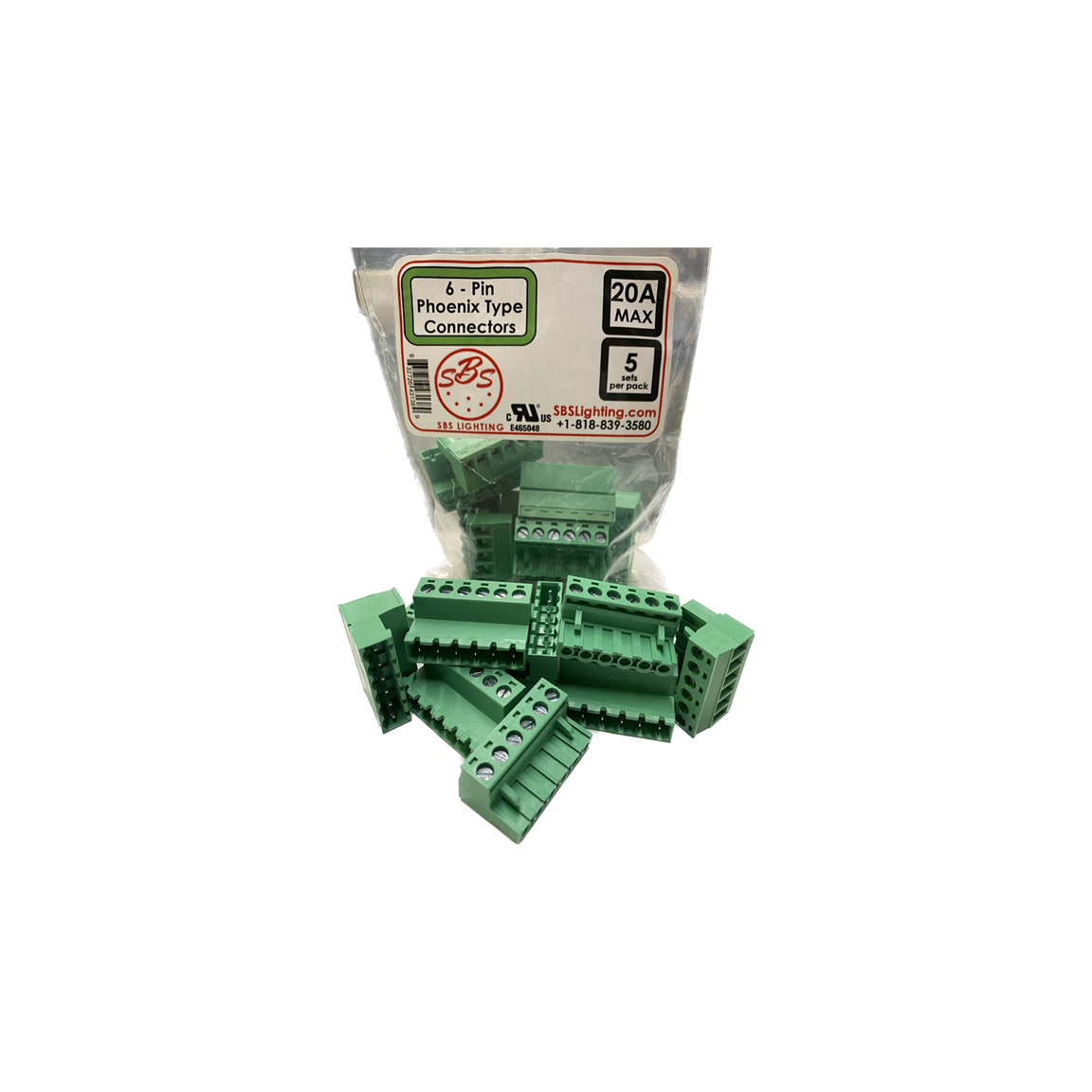 6 Pin Phoenix Type Connectors (set of 5)