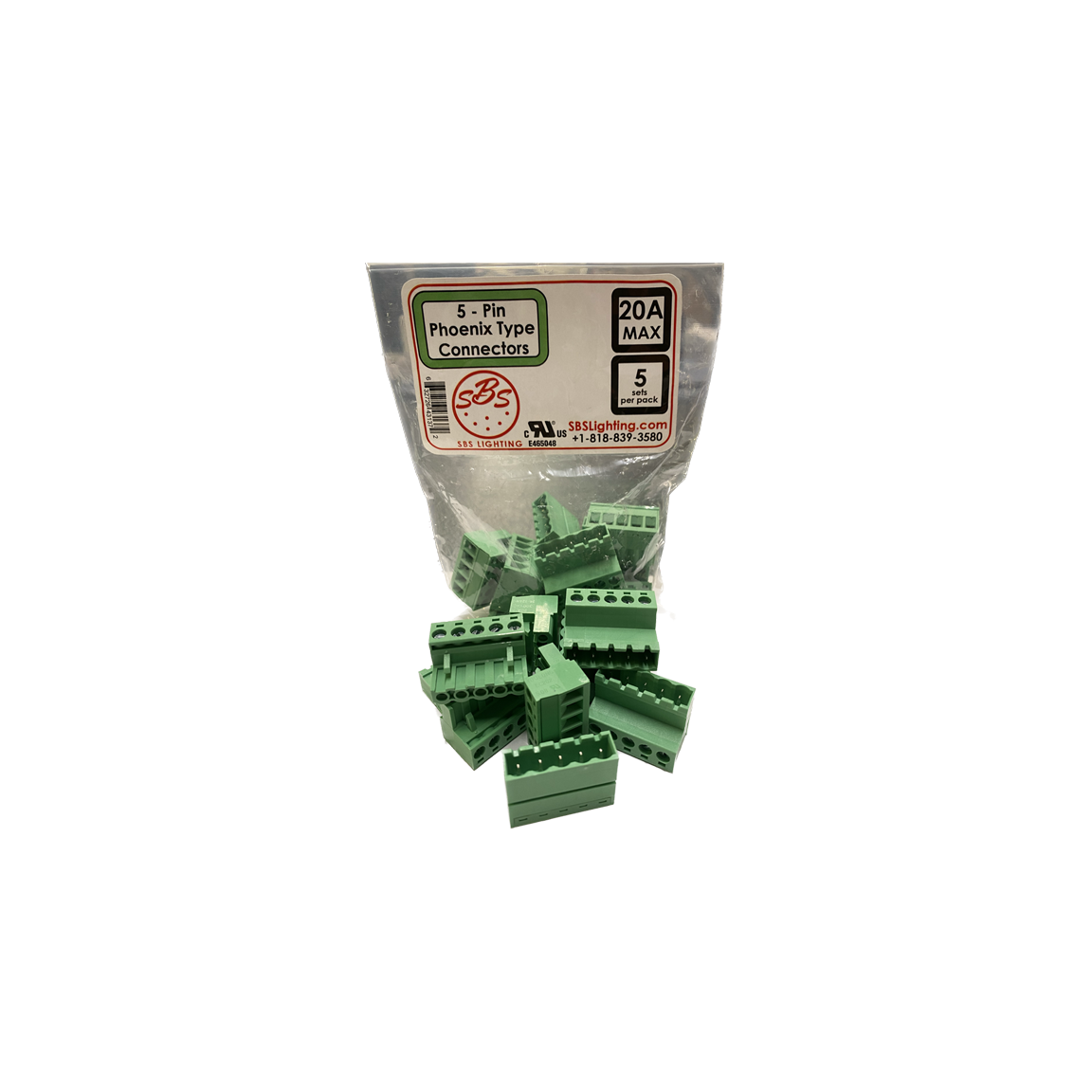 5 Pin Phoenix Type Connectors (Set of 5)