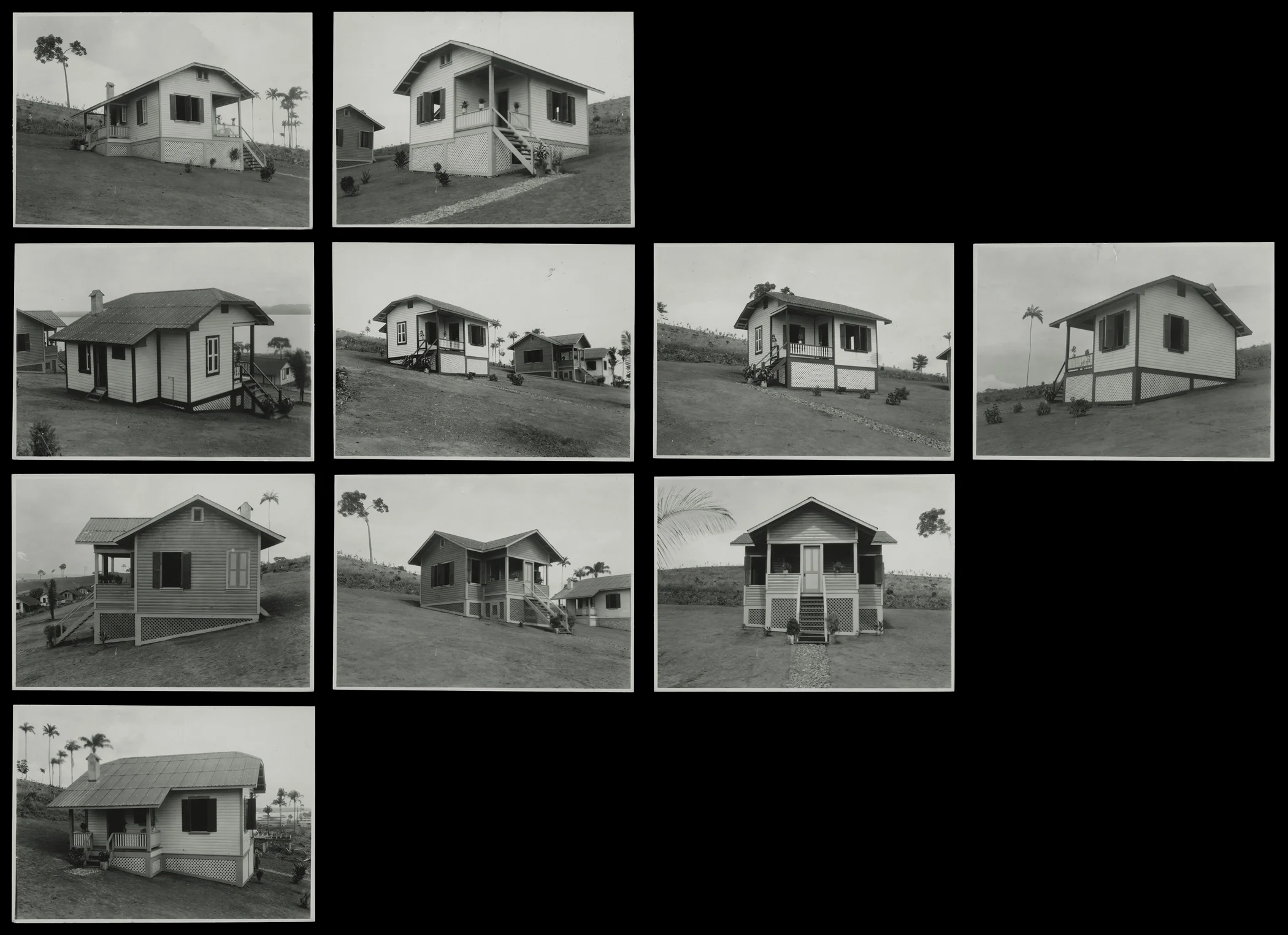(research image) “Employee Housing,” Fordlandia, Brazil, June 1932. Grid of (10) 3 x 4.25” gelatin silver fiber print. Creator: Companhia Ford Industrial Do Brasil Ford Motor Company. From the Collections of The Henry Ford.
