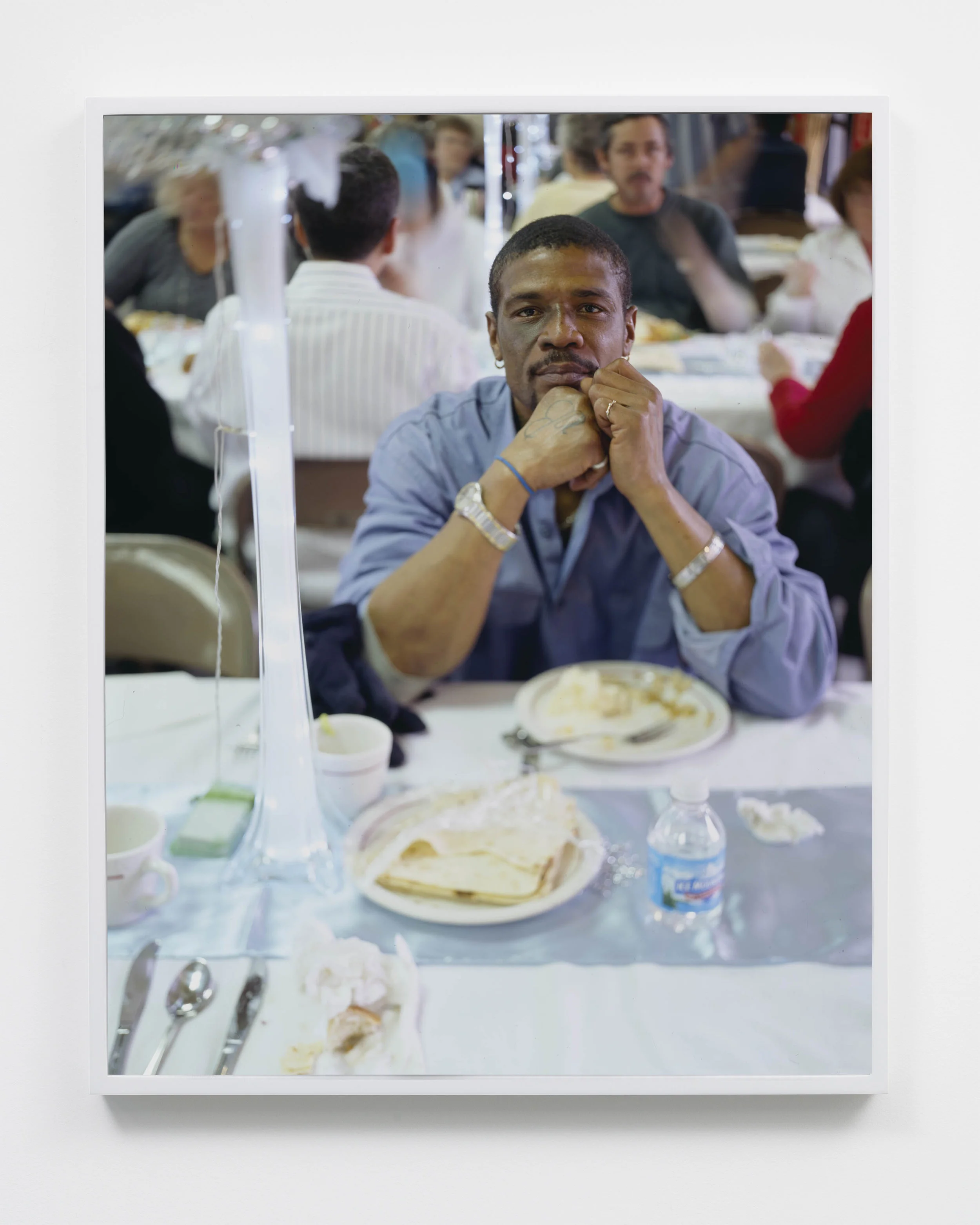 James, oil field worker at community church Christmas dinner, Williston, North Dakota, 2011.