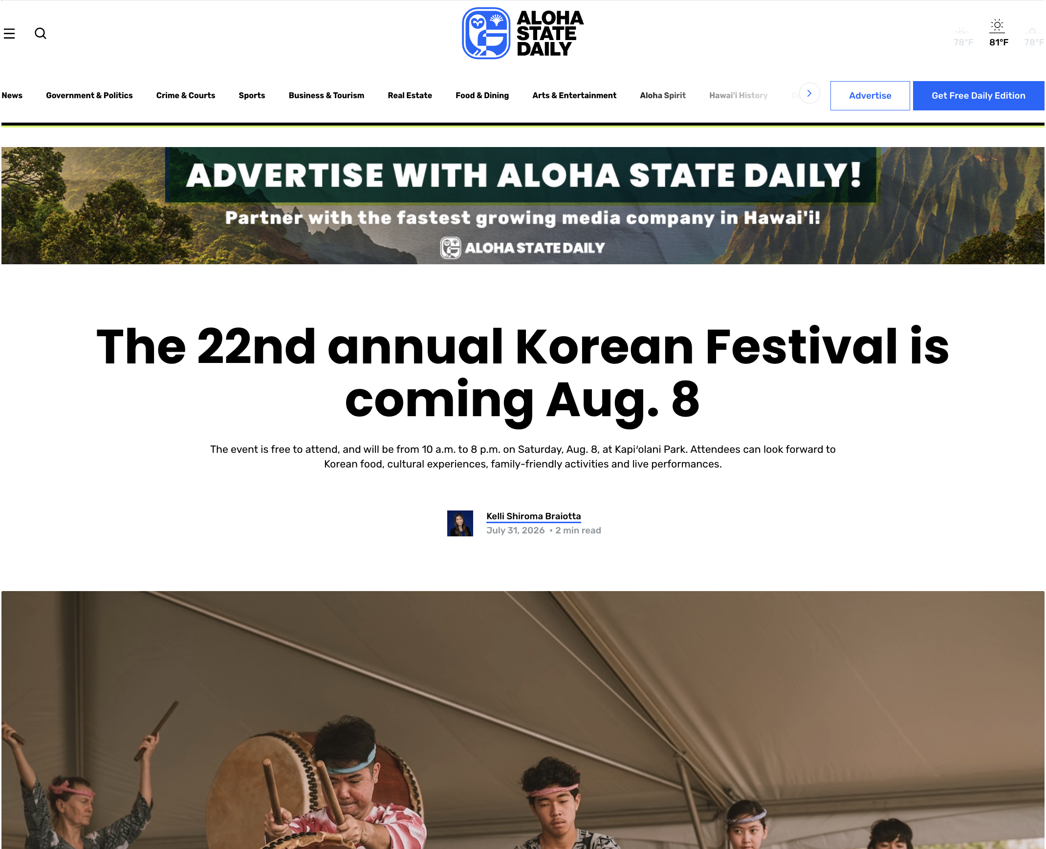 The 22nd annual Korean Festival is coming Aug. 8