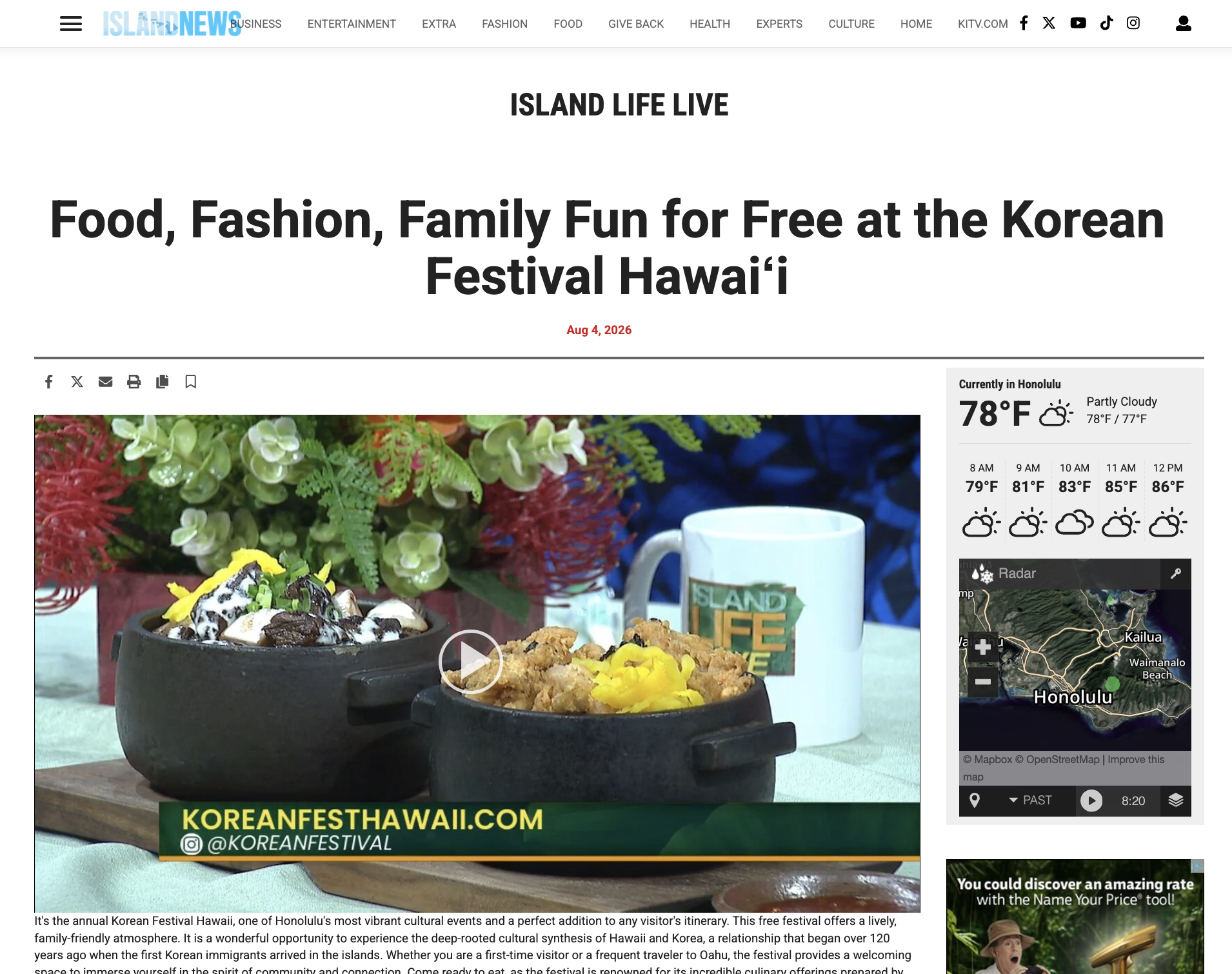 Food, Fashion, Family Fun for Free at the Korean Festival Hawaii
