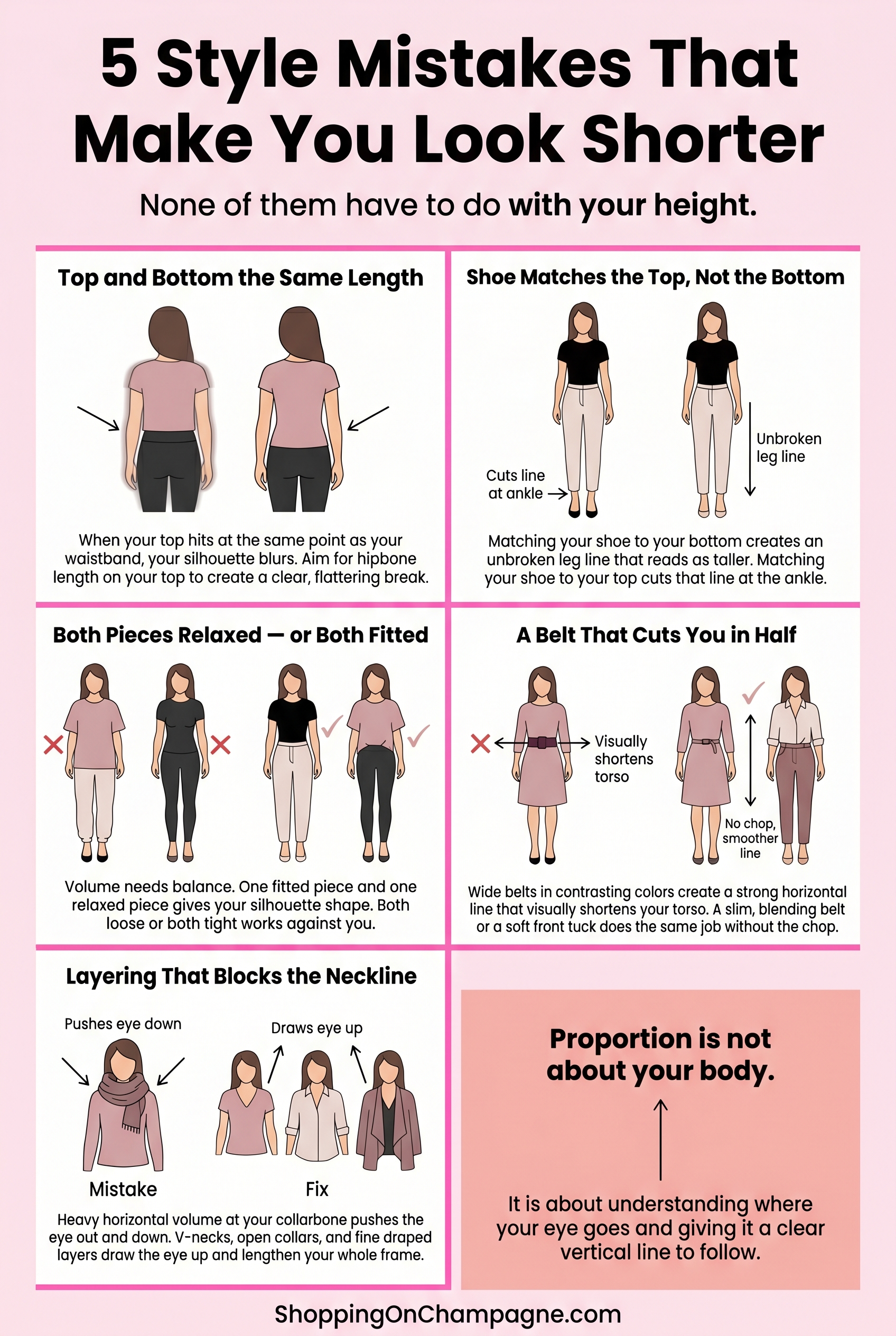 5 Style Mistakes Making You Look Shorter Infographic