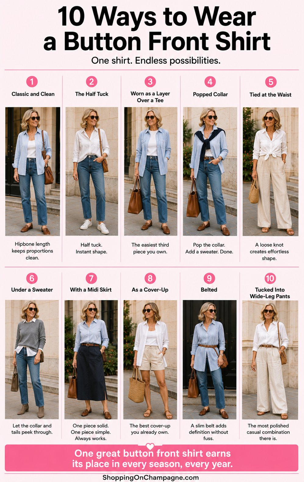 10 Ways to Wear a Button Front Shirt