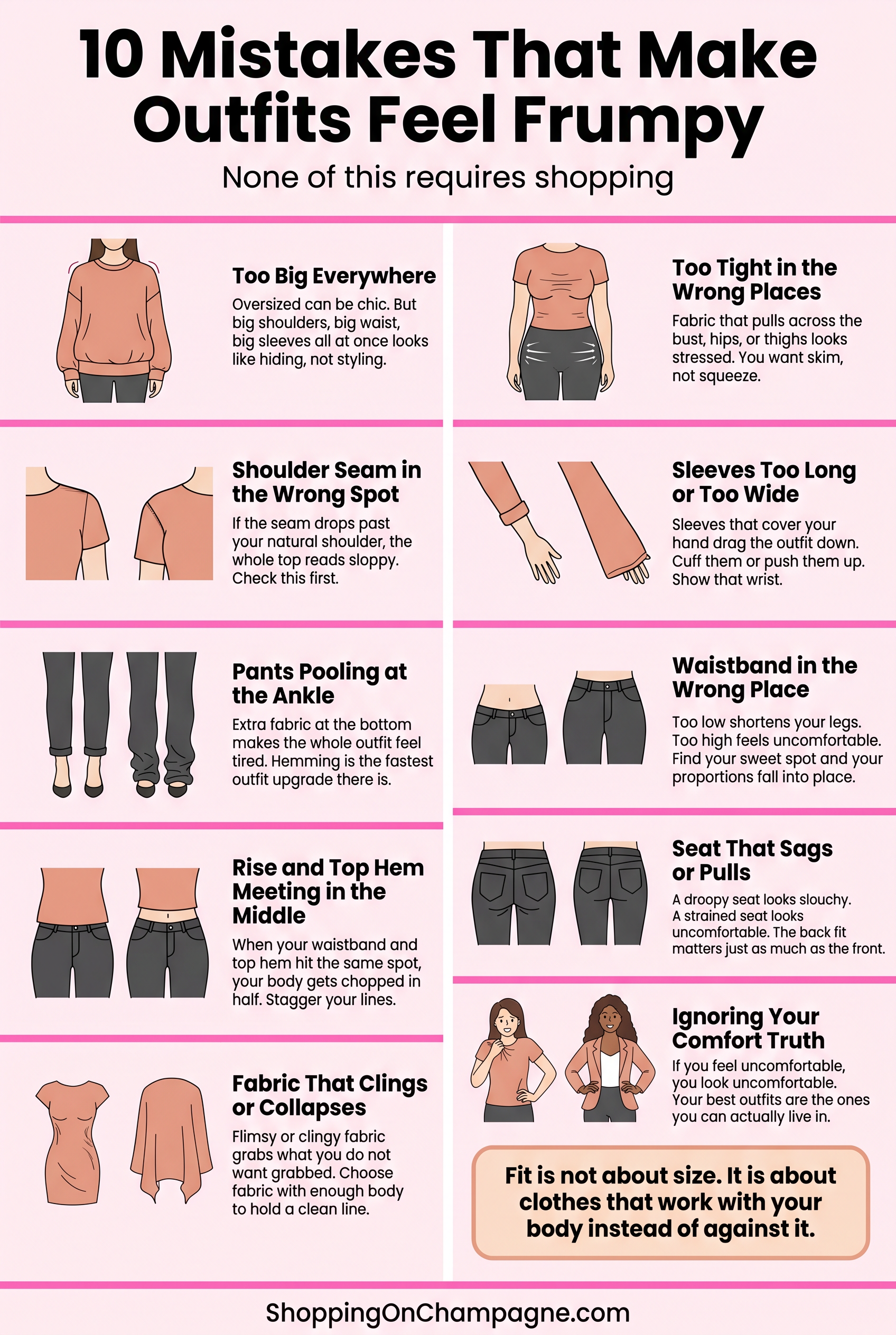 10 Mistakes That Make Your Outfit Feel Frumpy