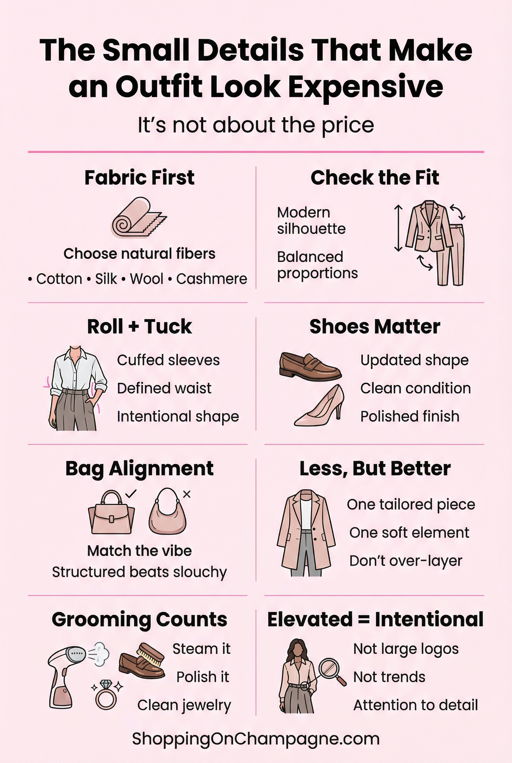 How to Make an Outfit Look Expensive Infographic