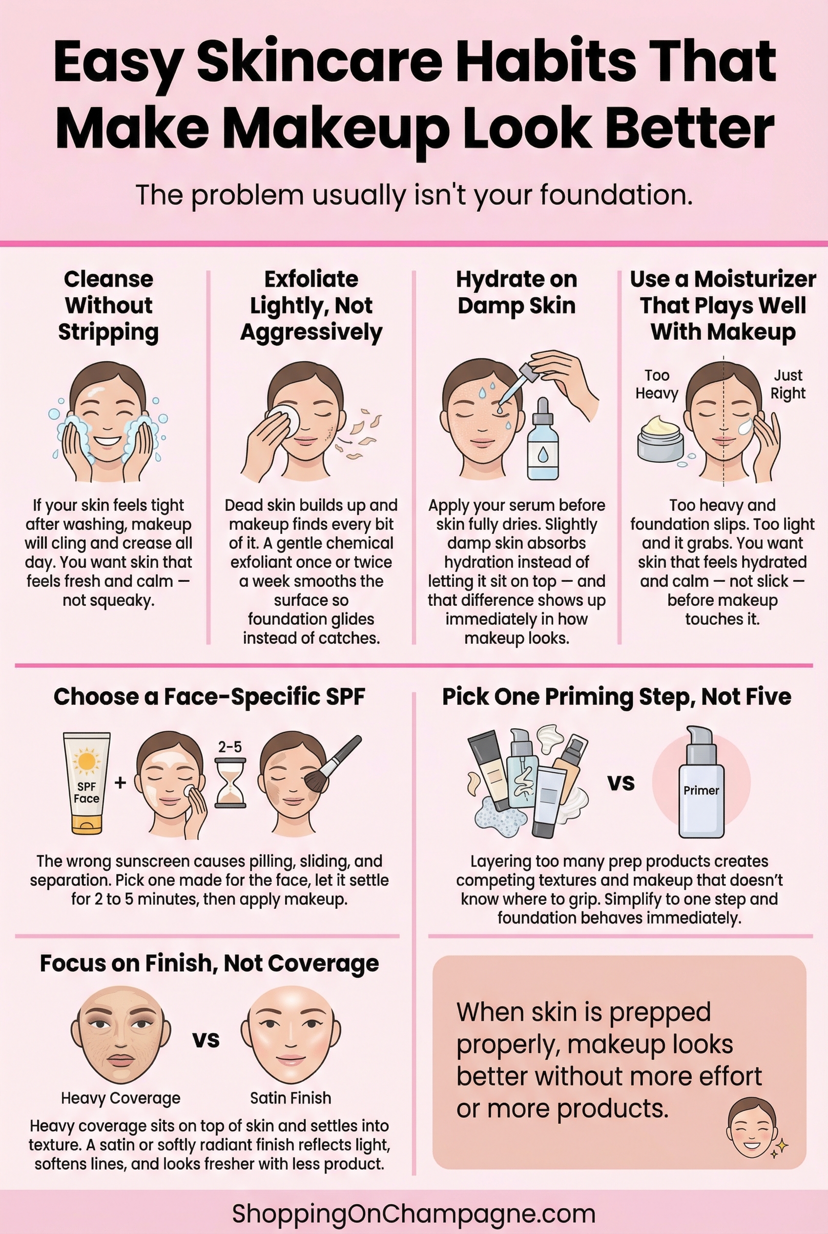 Easy Skincare Habits that Make Makeup Look Better Infographic