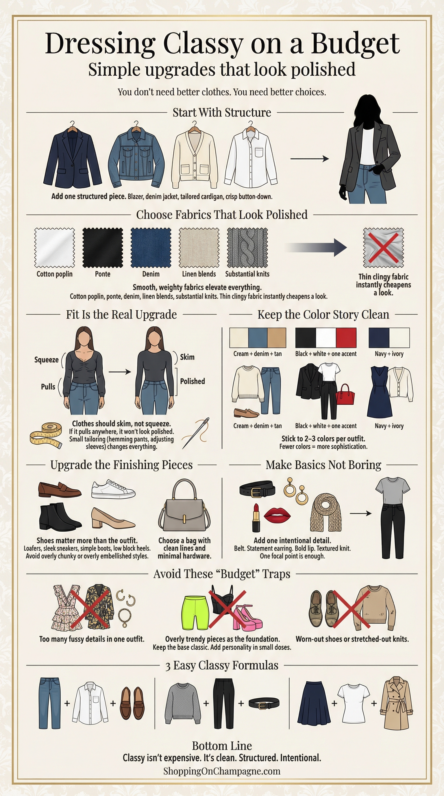 How to Dress Classy on a Budget Infographic
