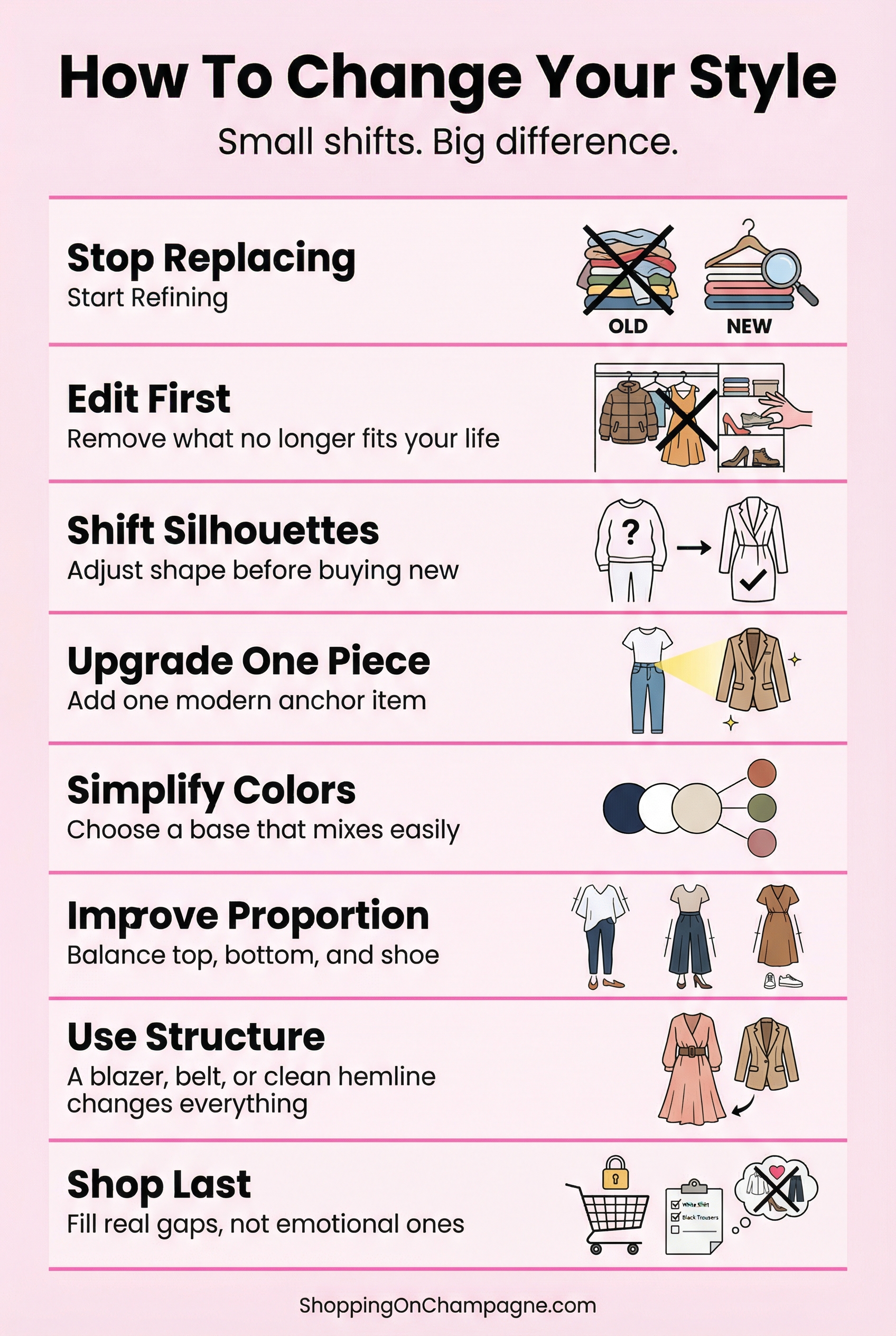Don't Replace Your Closet! Here's How to Change Your Style Infographic