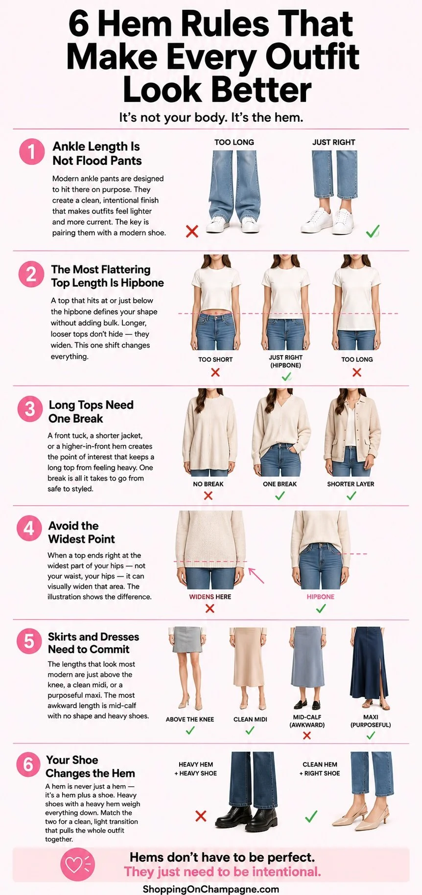 Best Hem Lengths to Look Taller and Thinner Infographic