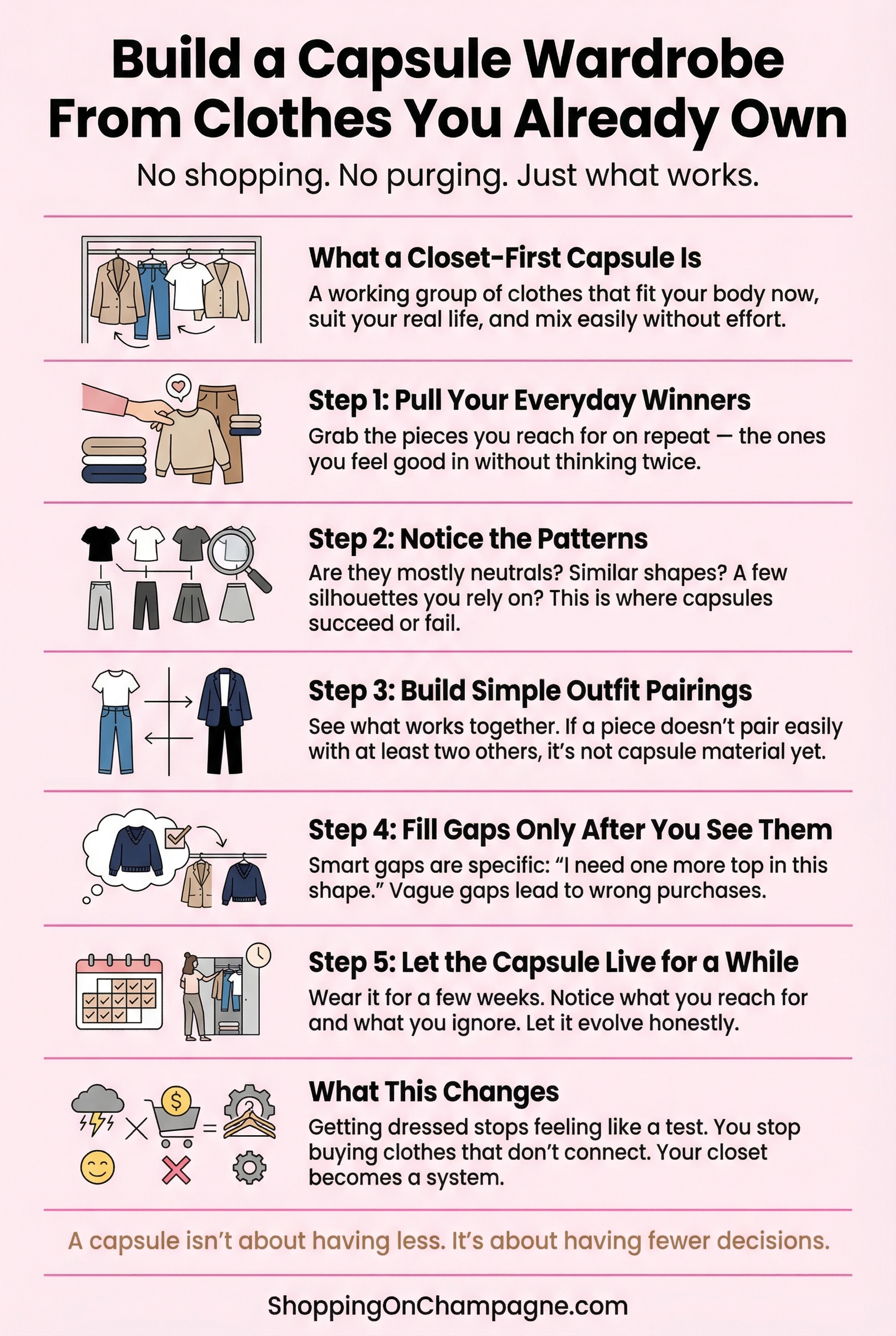 Build a Capsule Wardrobe from Clothes You Already Own Infographic